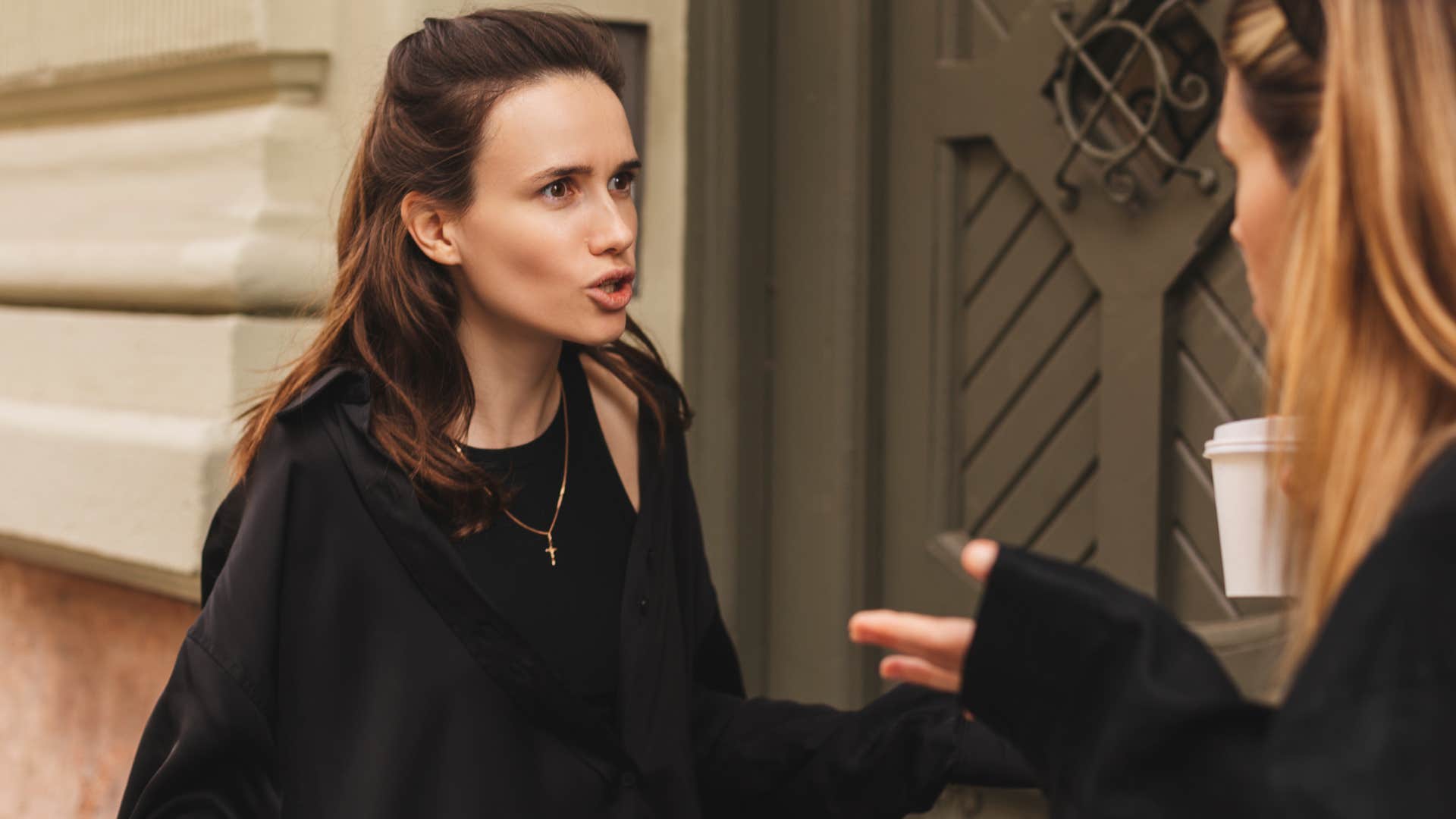 woman telling friend it's not my fault you don't understand