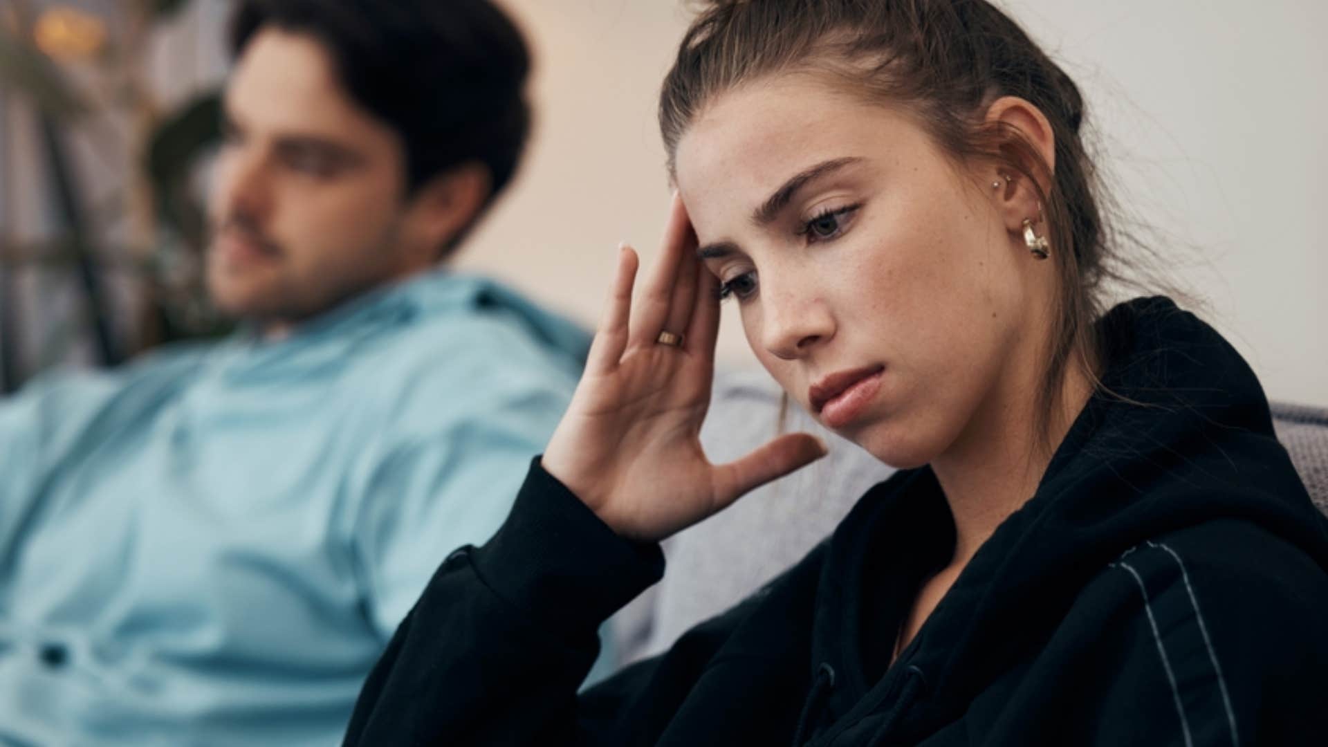 sad woman struggling with her identity in her relationship