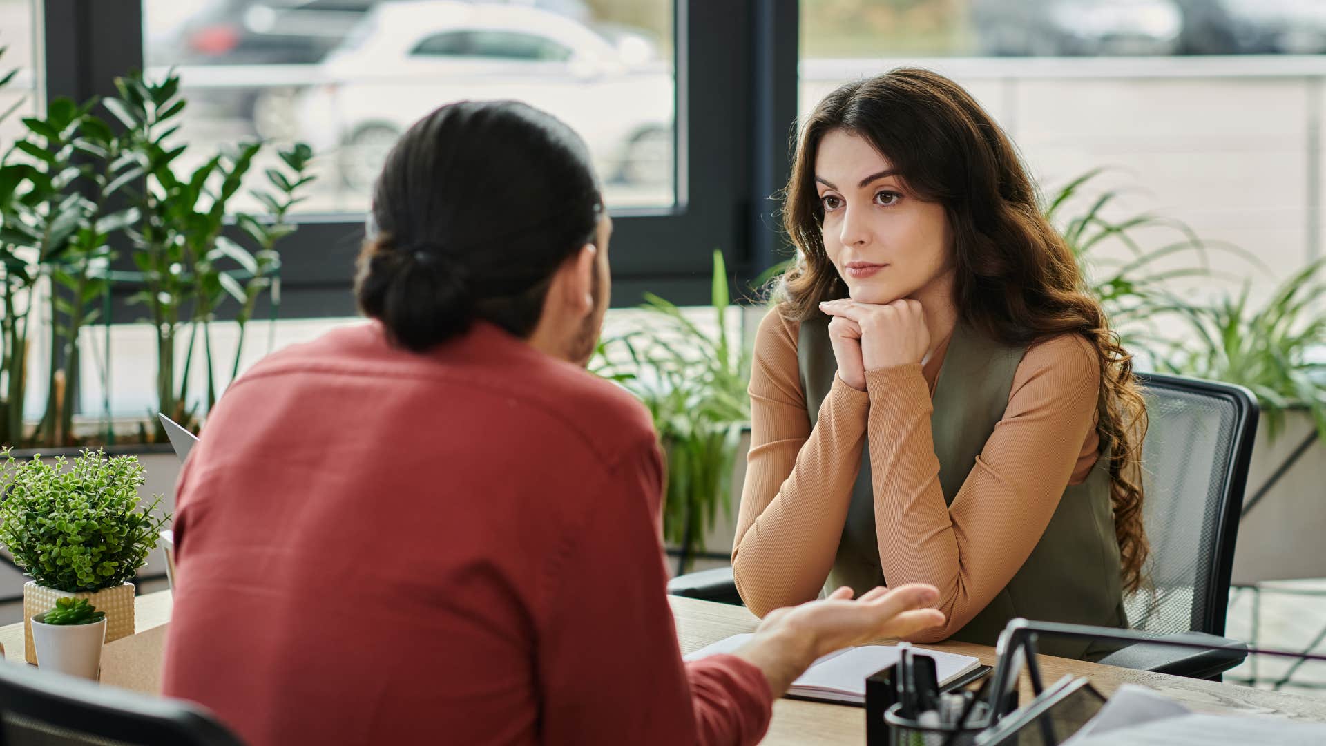 man telling employer he hates making decisions