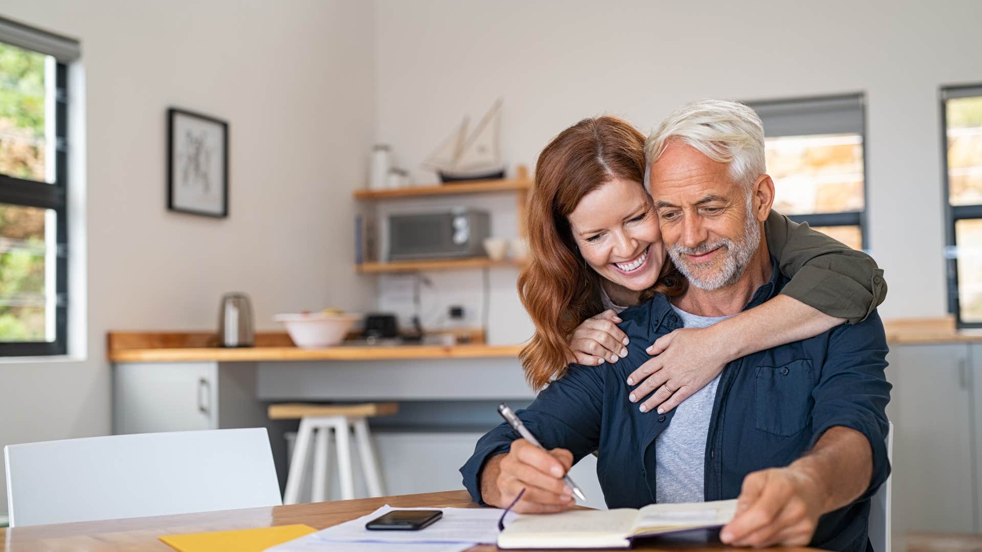 man making future plans with wife