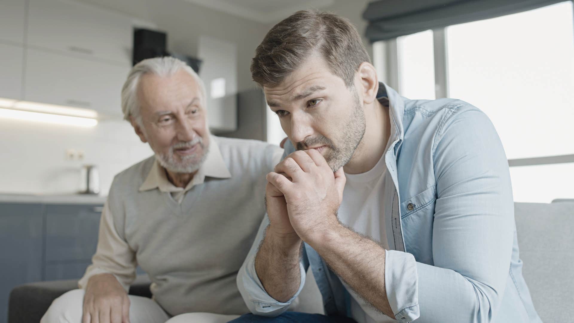 a boomer dad gives his adult son advice but it sounds more like a lecture