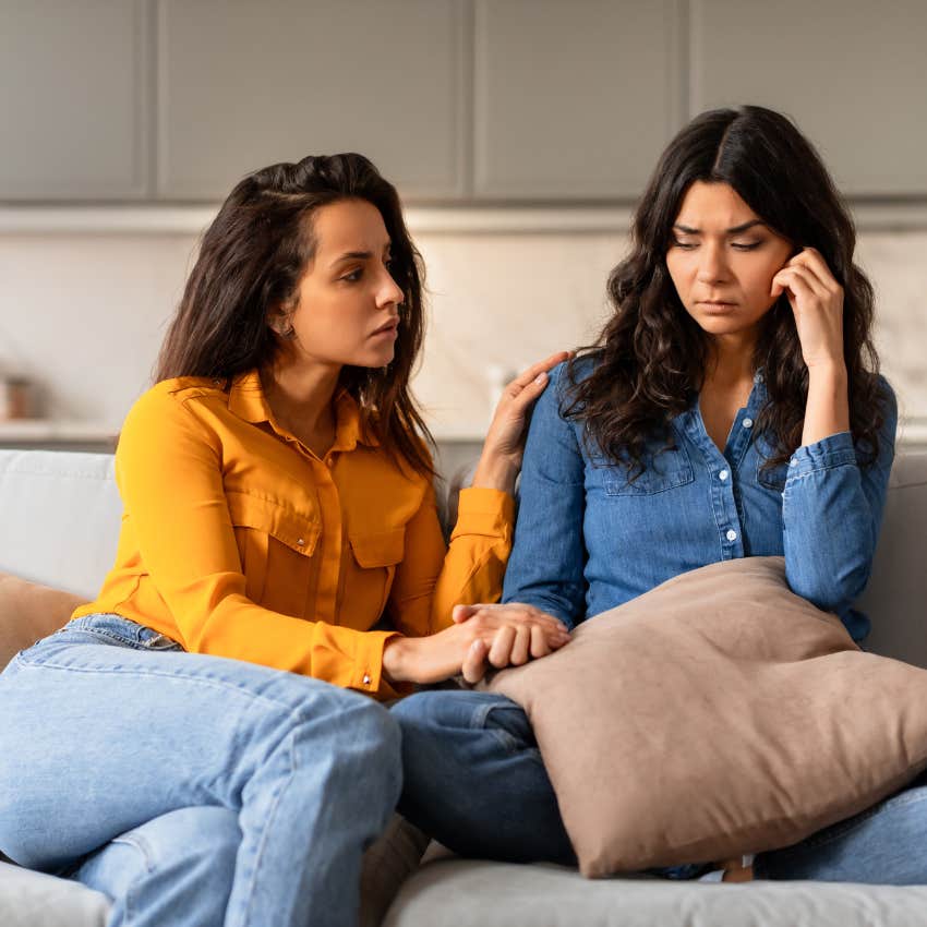 woman who is still carrying trauma having disproportionate responses to minor inconveniences
