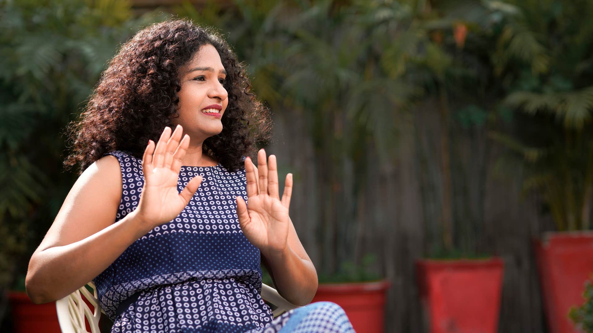 woman who is resilient saying no