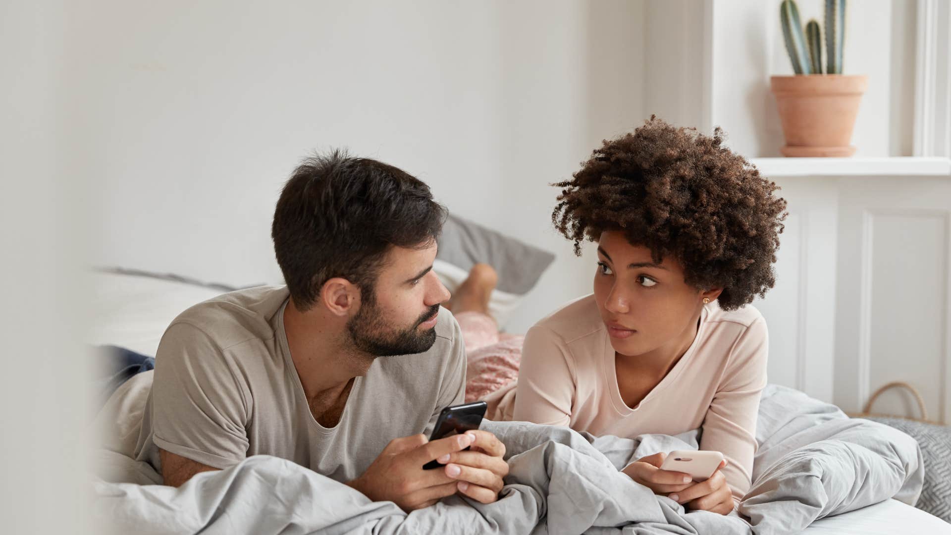 couple talking about decisions to make