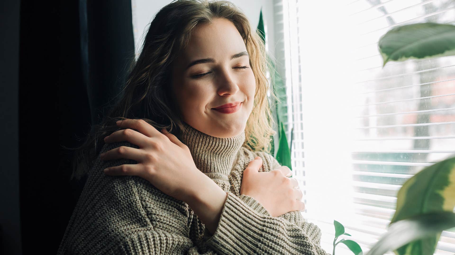 peaceful woman getting alone time in relationship