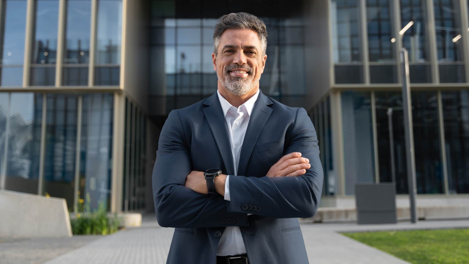 man with integrity standing confidently outside