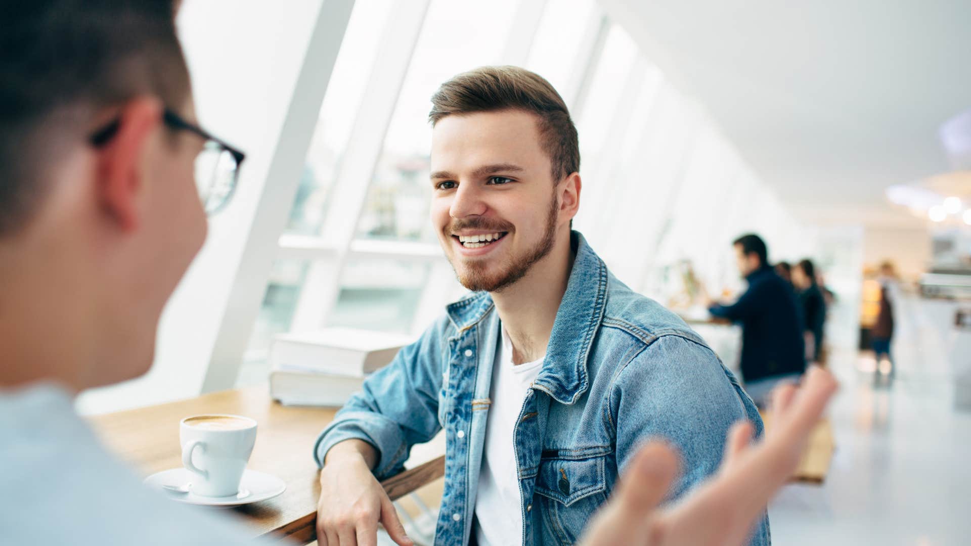 trustworthy man getting to know co-worker without being invasive