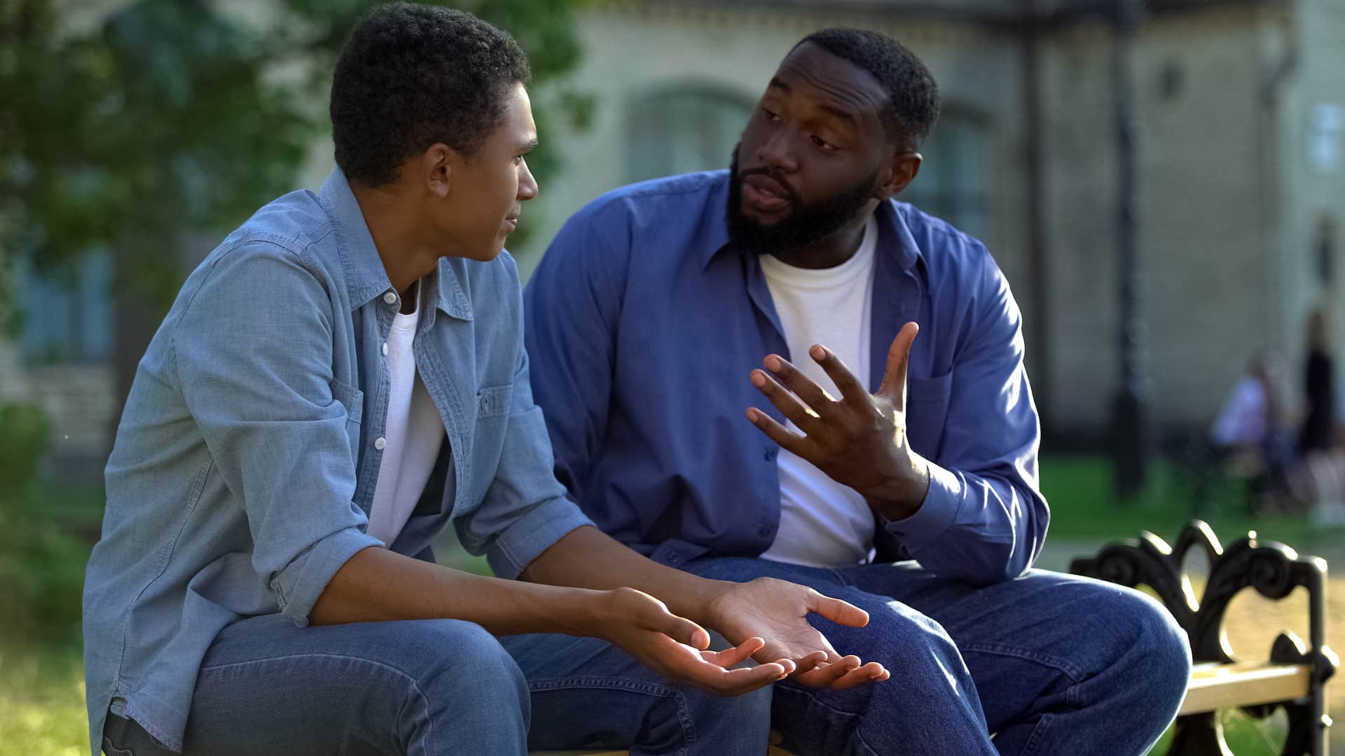 Man who never offers to help talking to his dad.