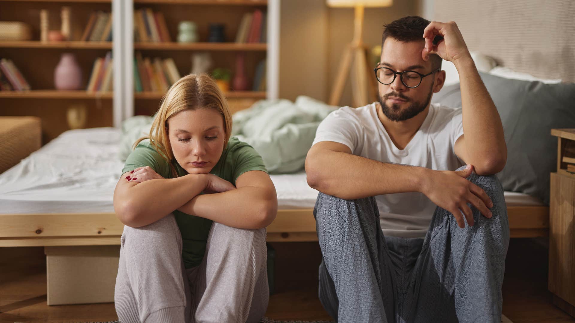 upset couple unwilling to embrace personal growth