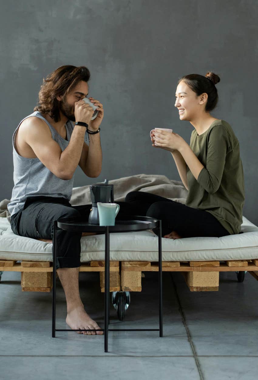 Couple engaged in the normal ups and downs of a relationship