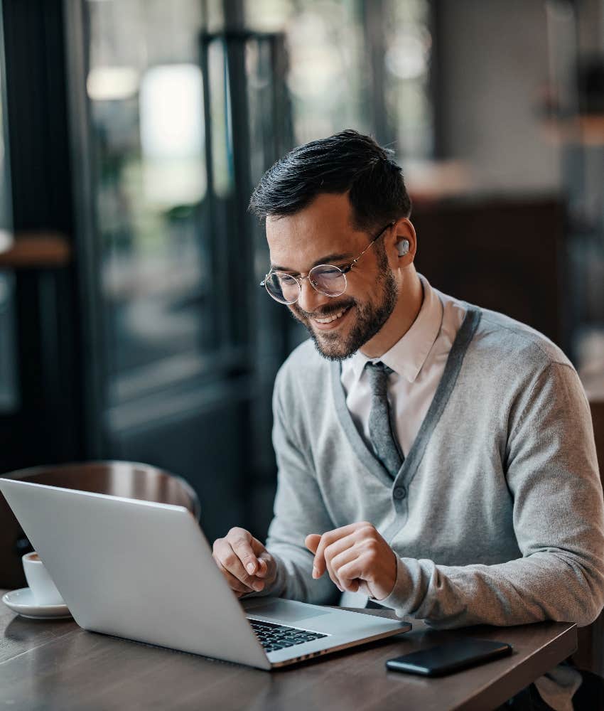 remote worker at a coffee shop