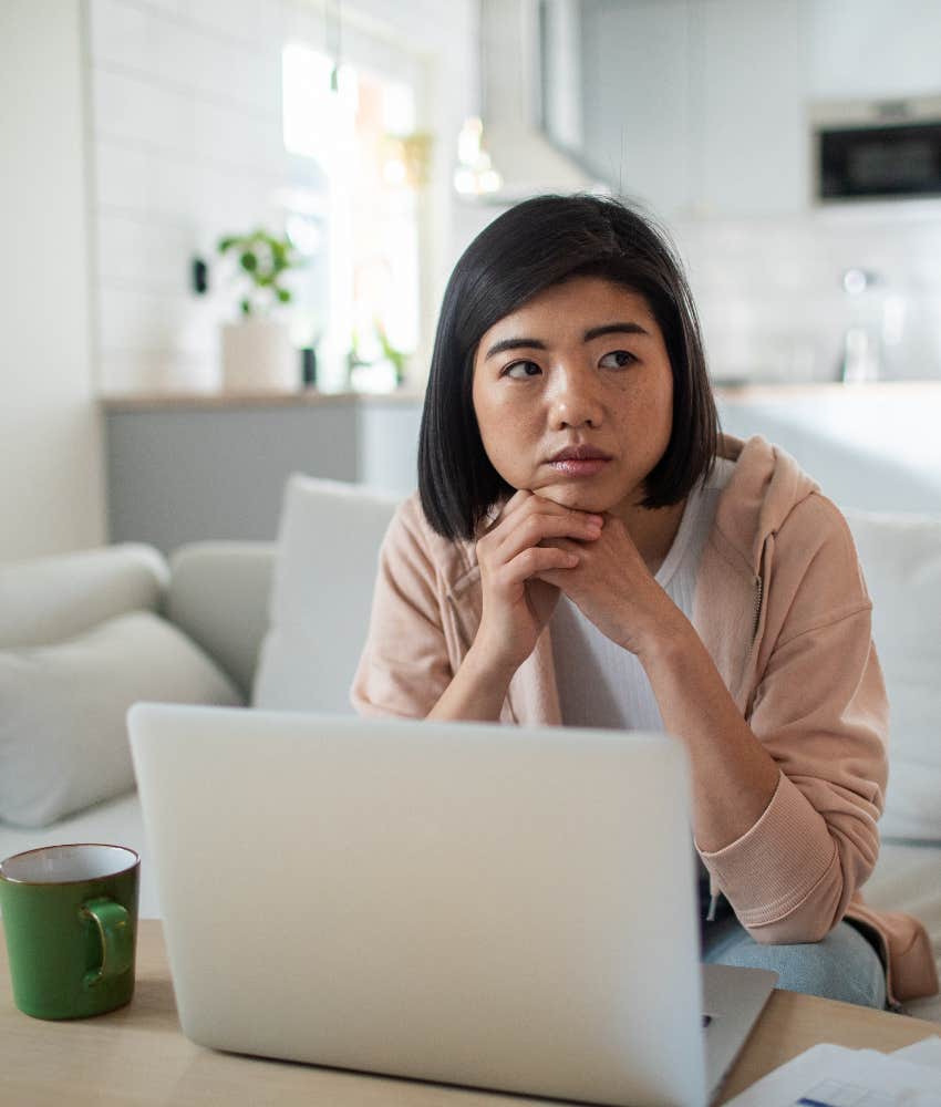 remote worker who doesn't leave her home for weeks at a time