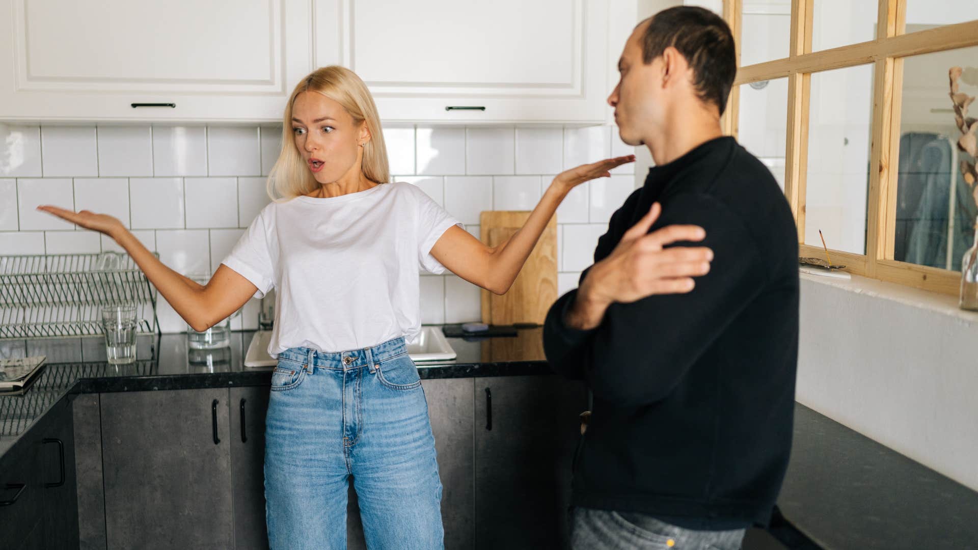 narcissistic wife belittling and mocking her husband