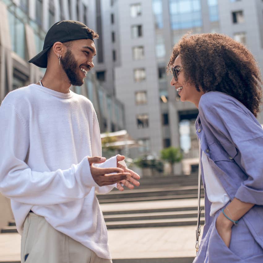 woman whose voice changes when talking to man as secret law of attarction