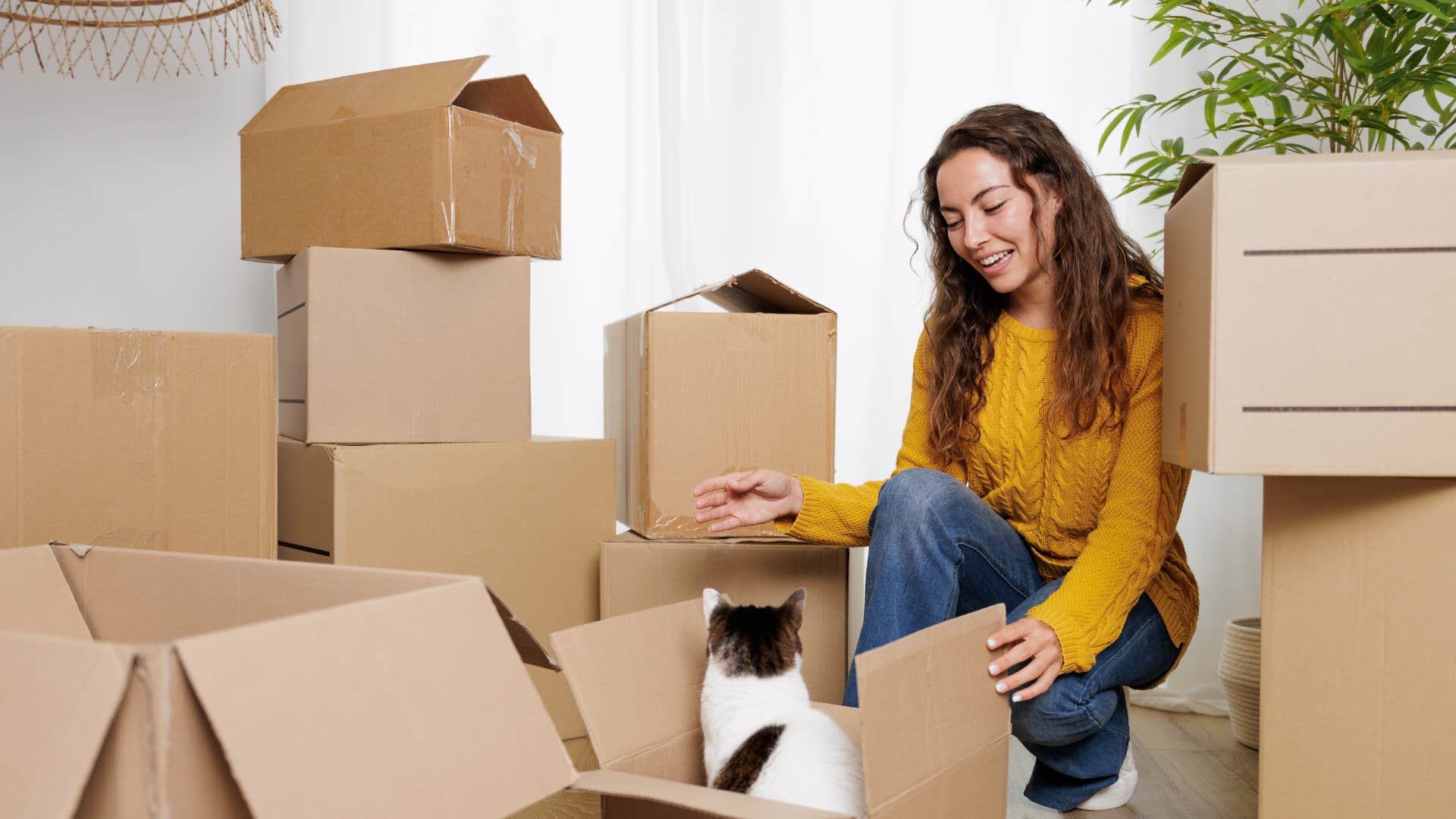 a young woman embraces 555 the change of moving to a new place