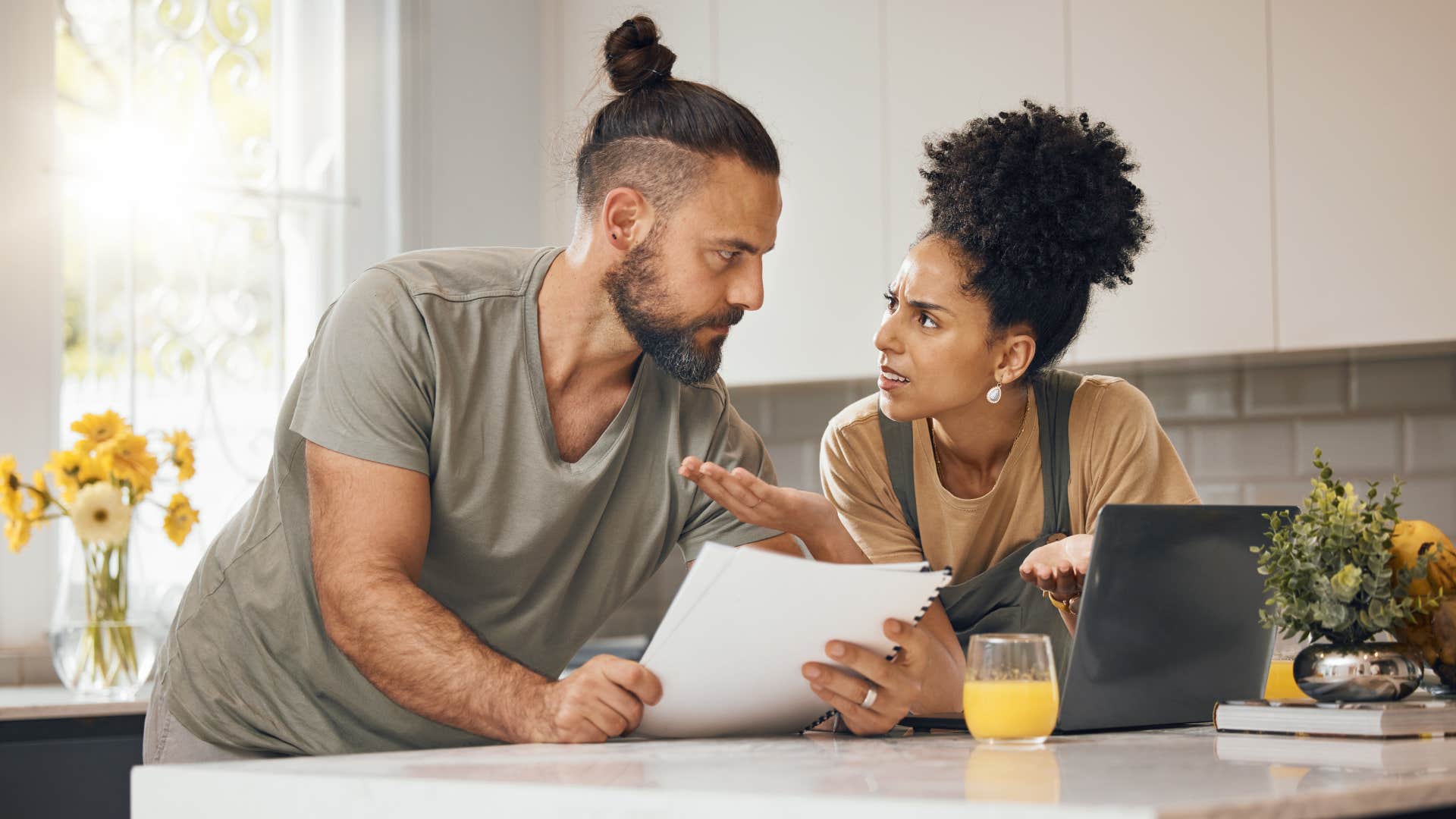 woman telling her husband finances arent her problem