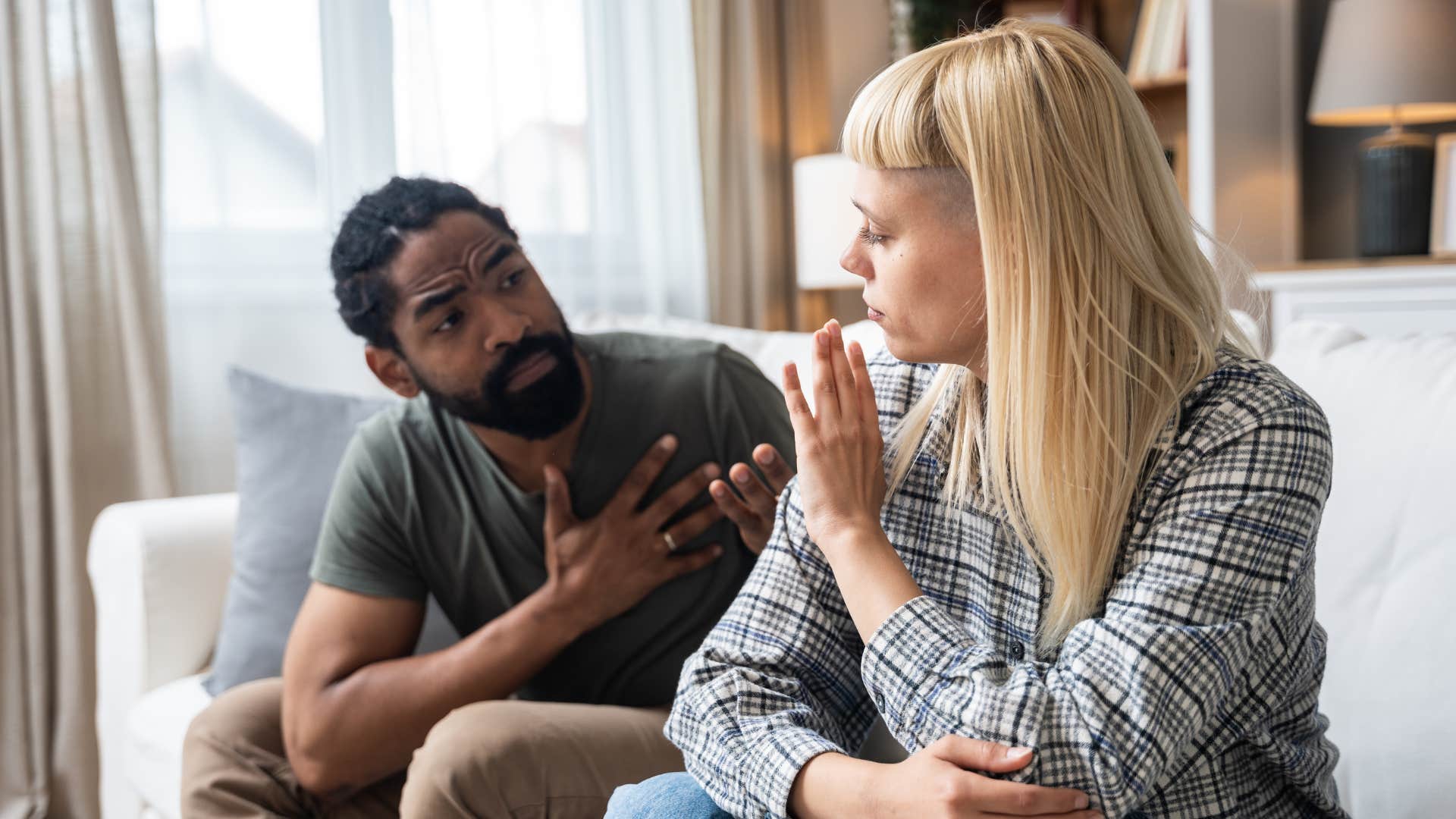 a man complains to his wife that he feels unheard in their relationship