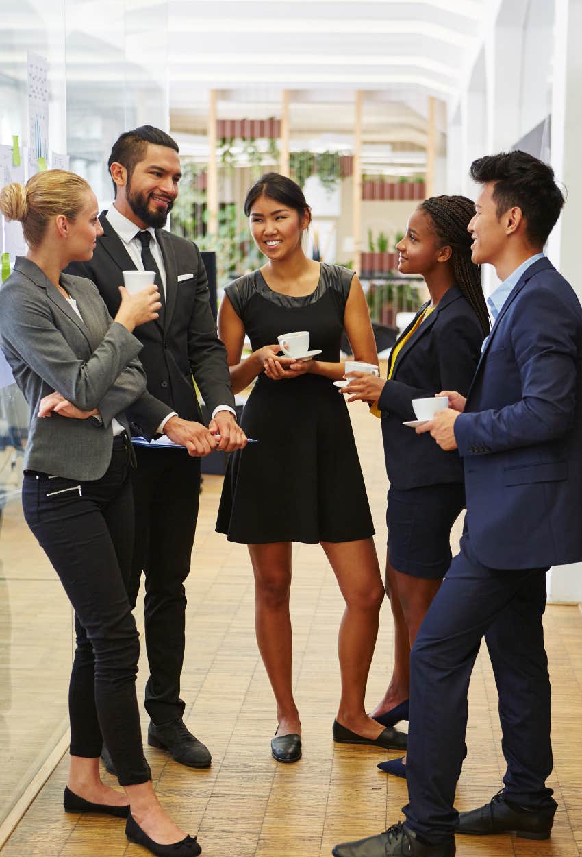 successful business woman attracting people and things because of her healthy powerful aura