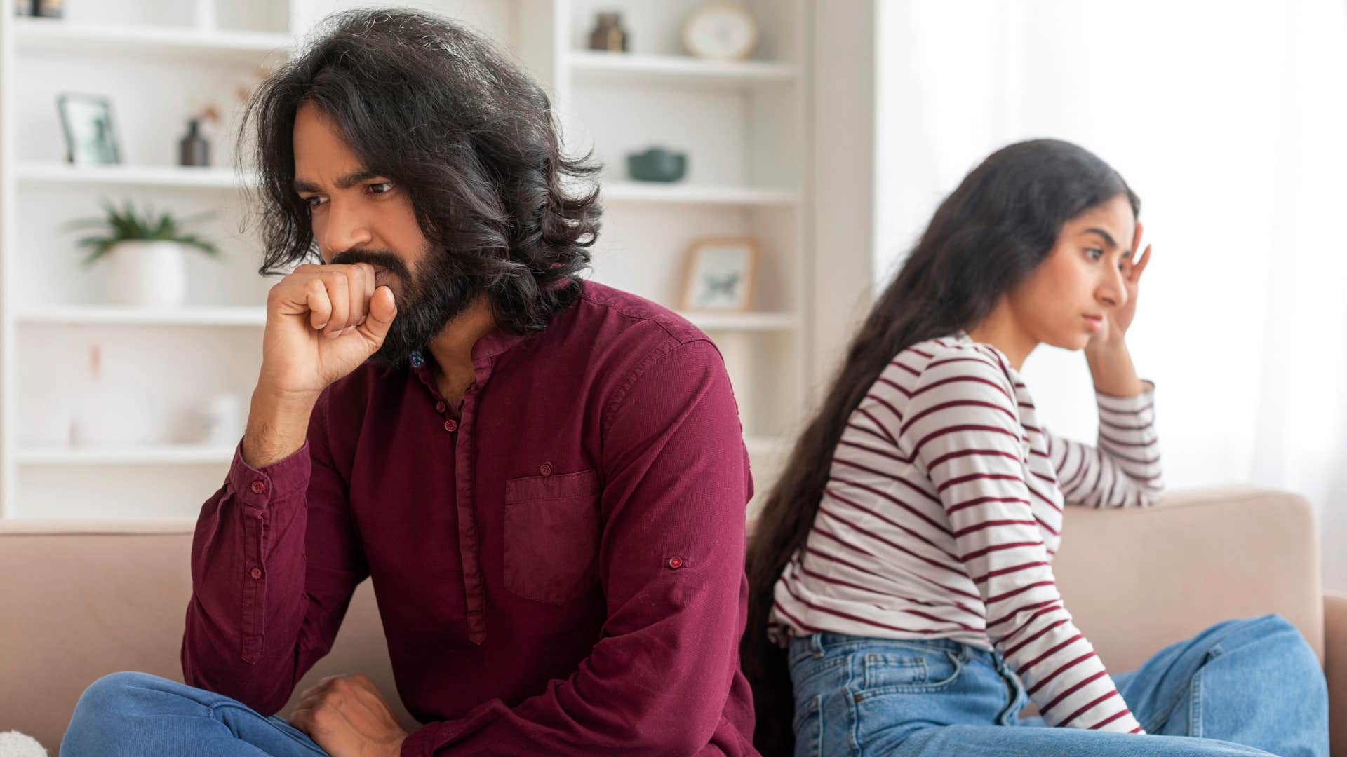 couple looking distant after an argument