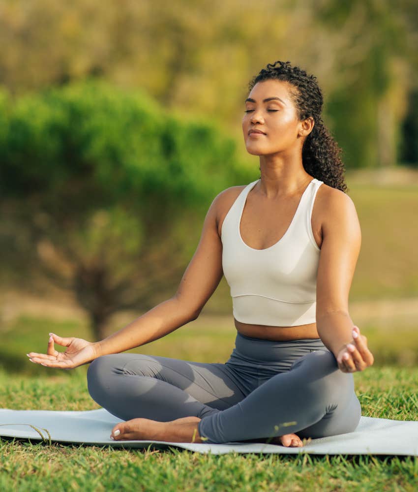 Spiritually evolved woman is calm