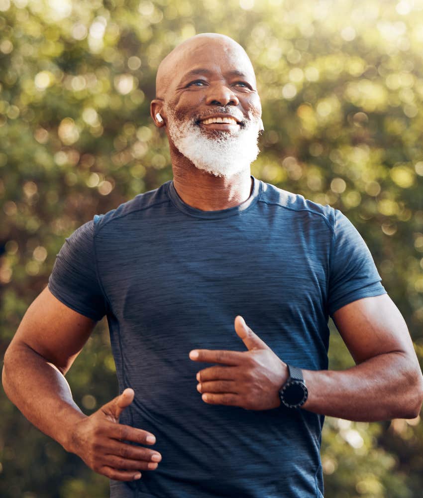 Spiritually evolved man connects to nature
