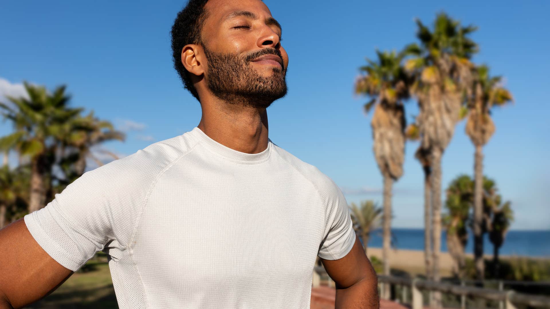man feels unusually calm and grounded