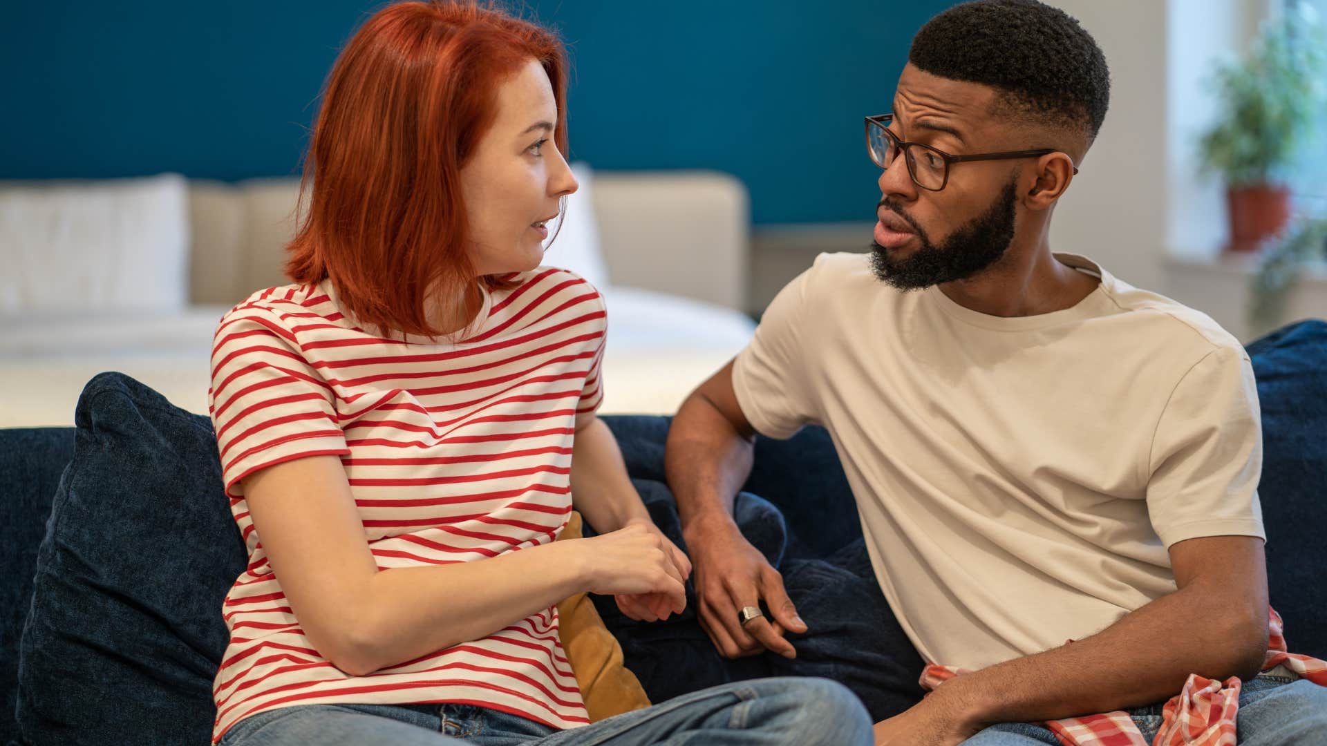 couple respectfully disagreeing with each other