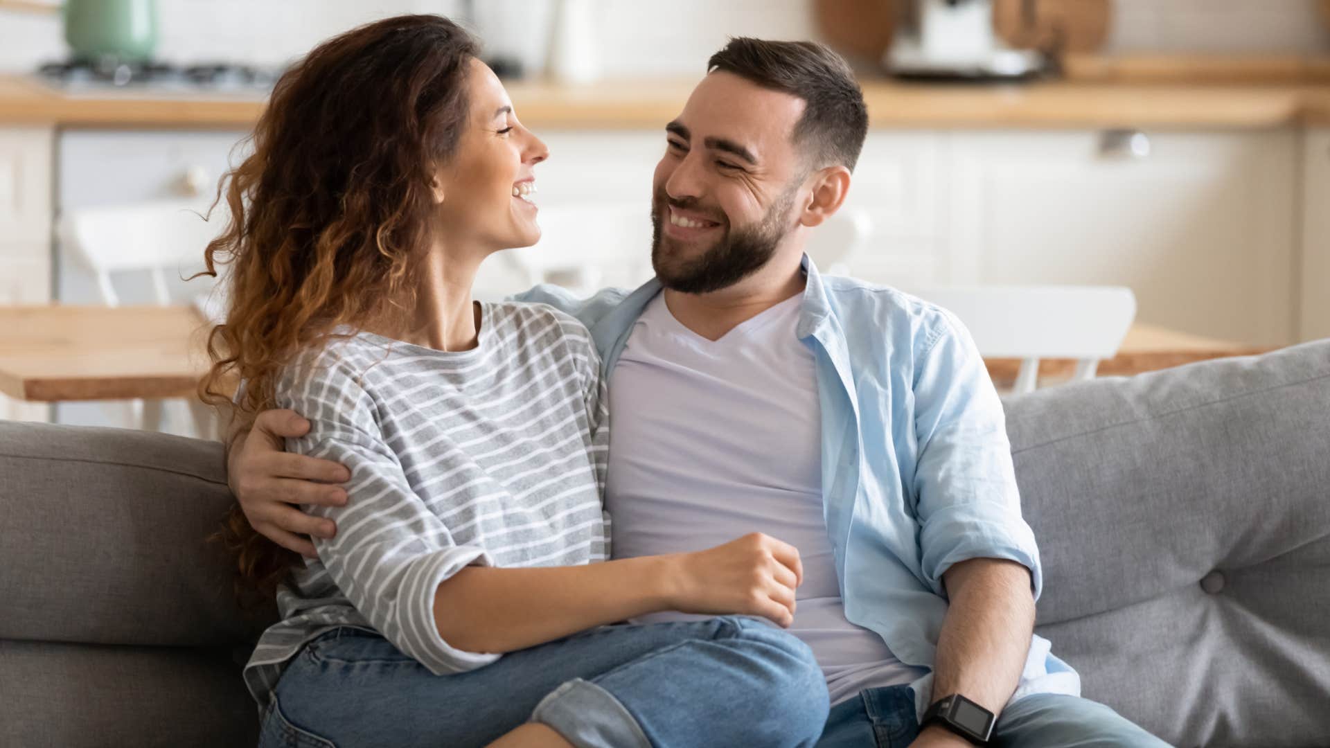 couple who respects each other smiling and talking