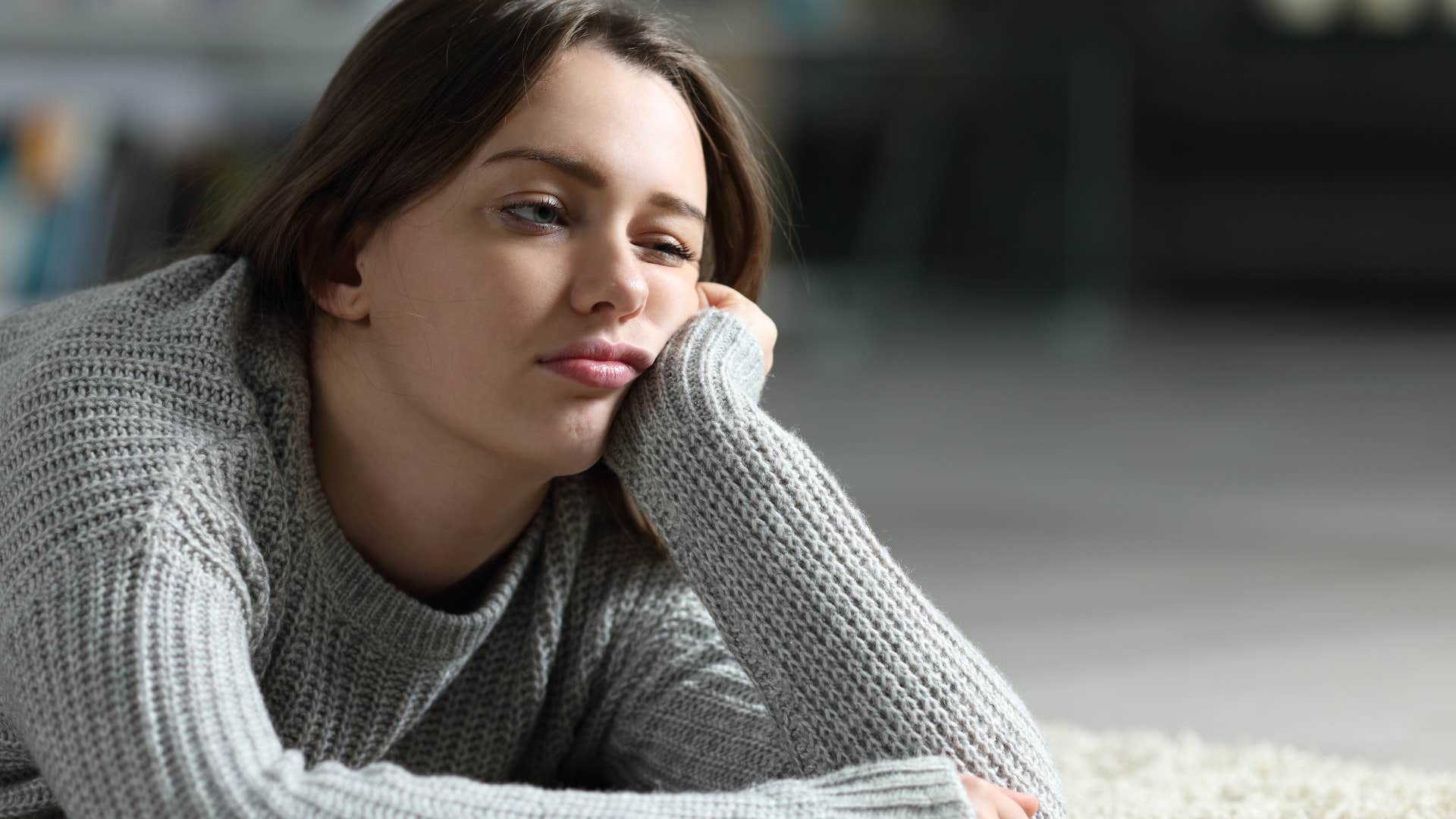 stressed out lazy woman struggling to follow a routine