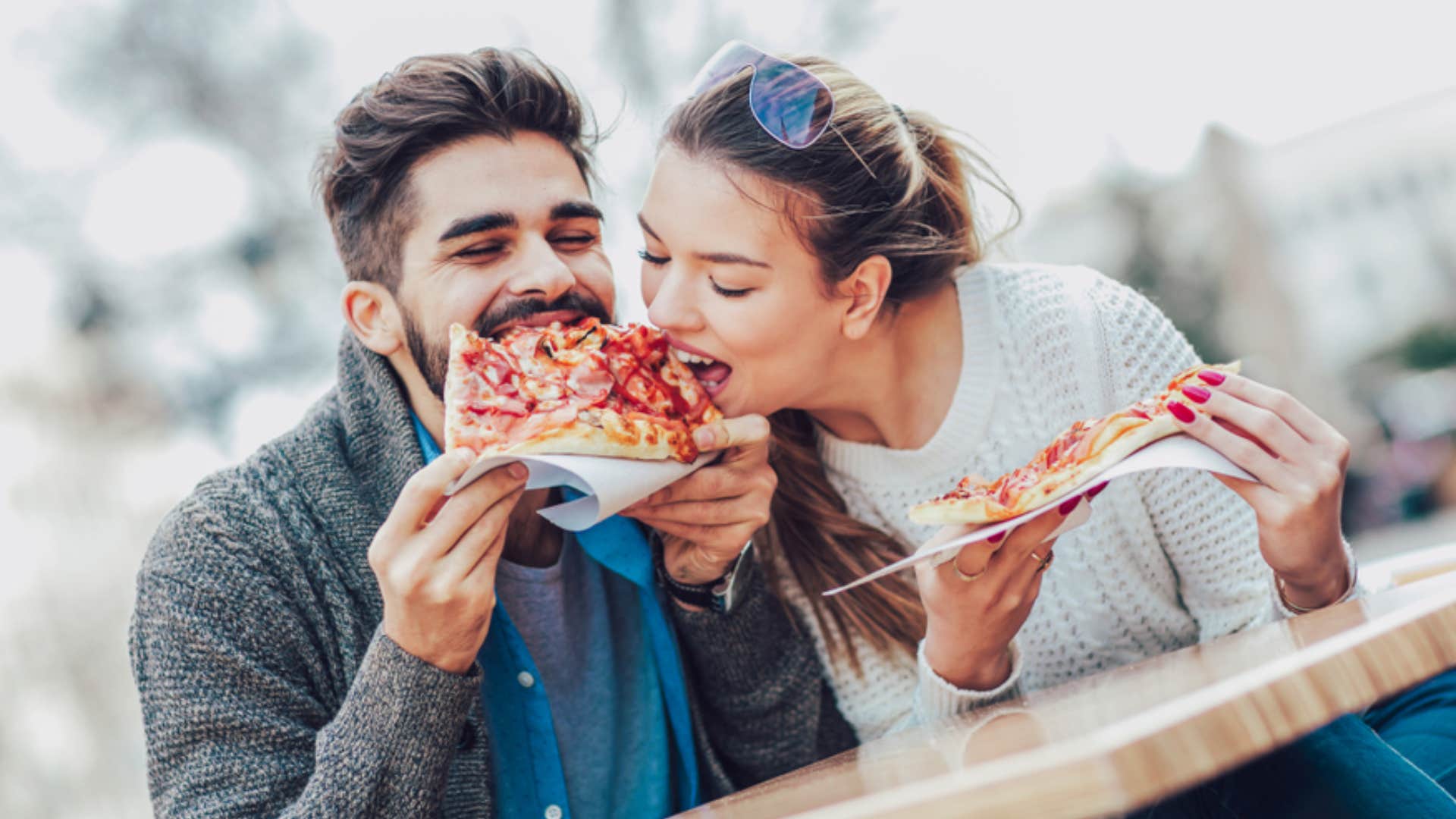man expected to share his food with his girlfriend 