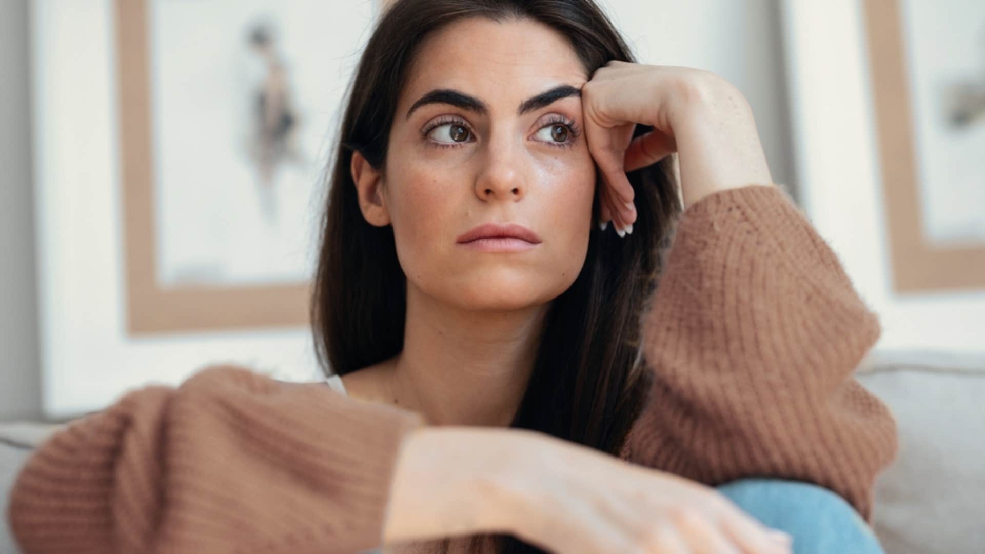 sad woman debating asking for help