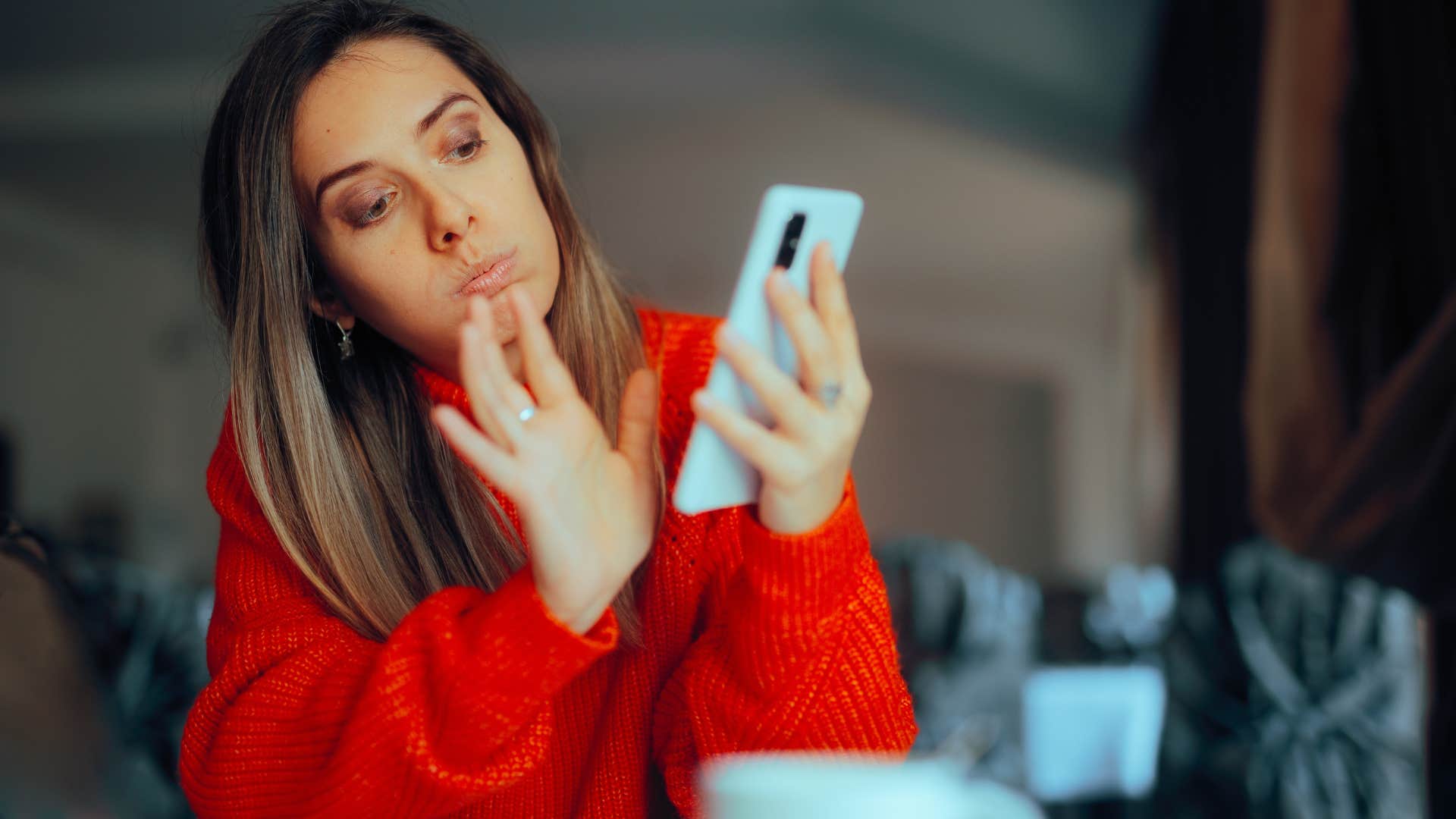 woman part of the xennial generation swiping