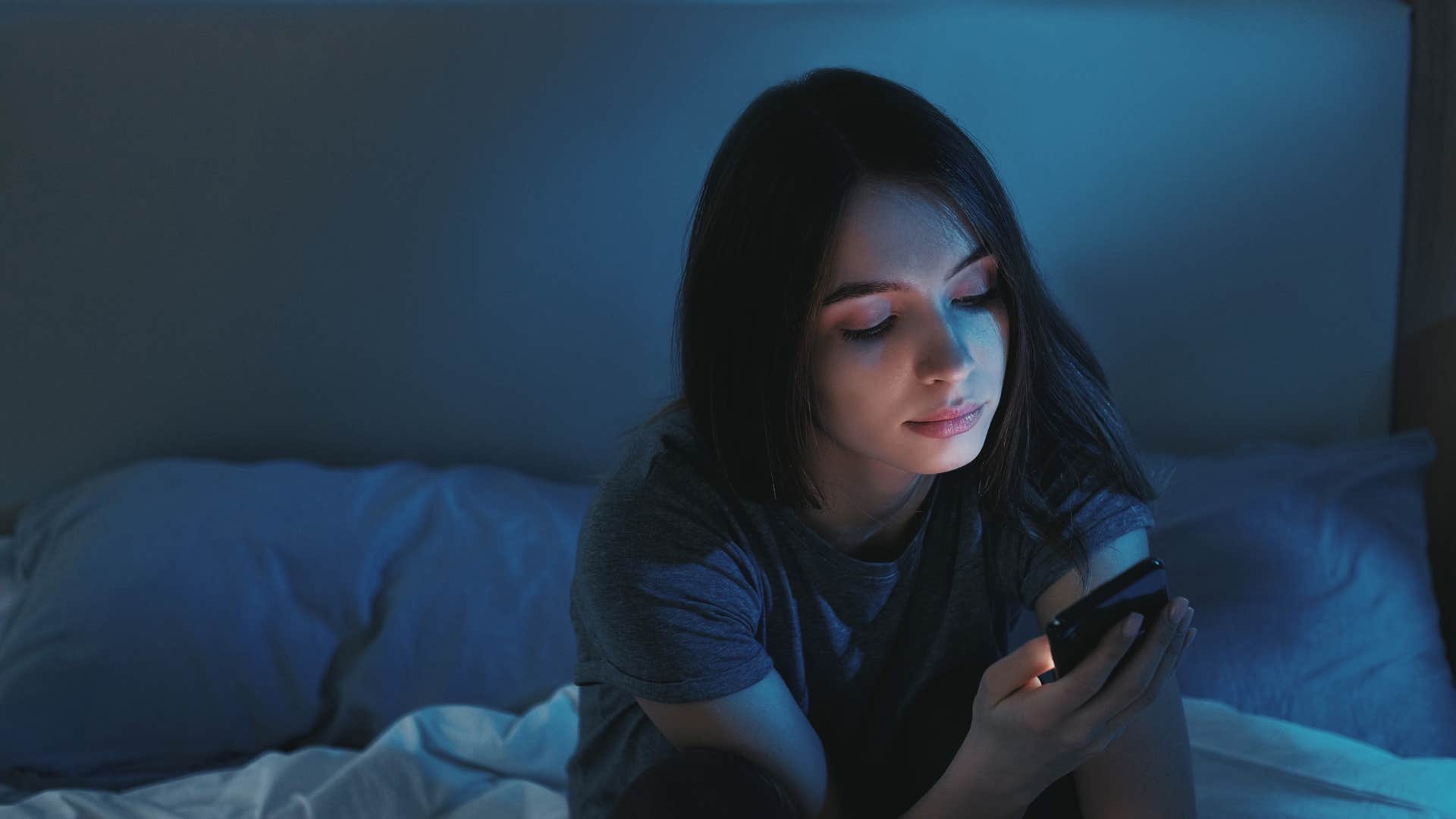 woman who is mentally drained watching tiktok