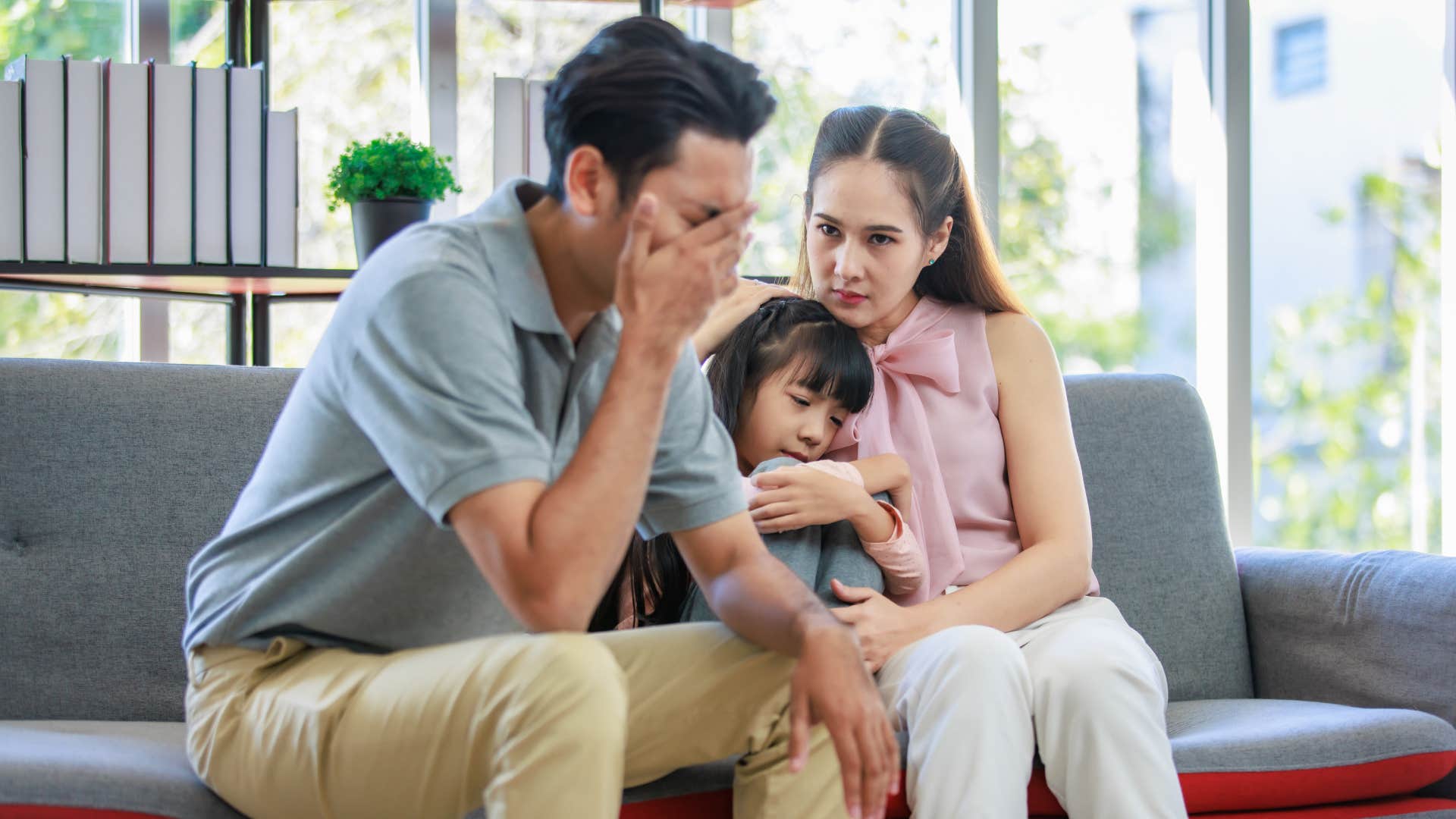 a woman tells her husband that it is his opinion not her reality when it comes to their child