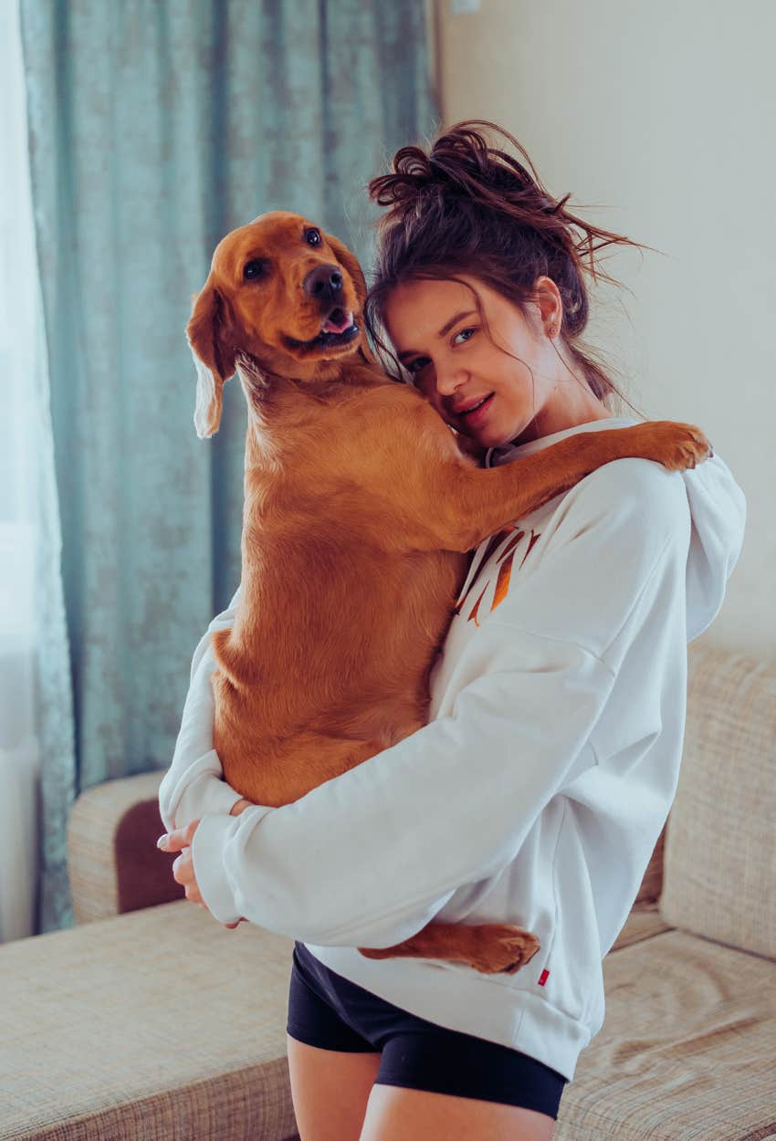 dog owner who would shorten her life for her dog because she trusts him more than her partner