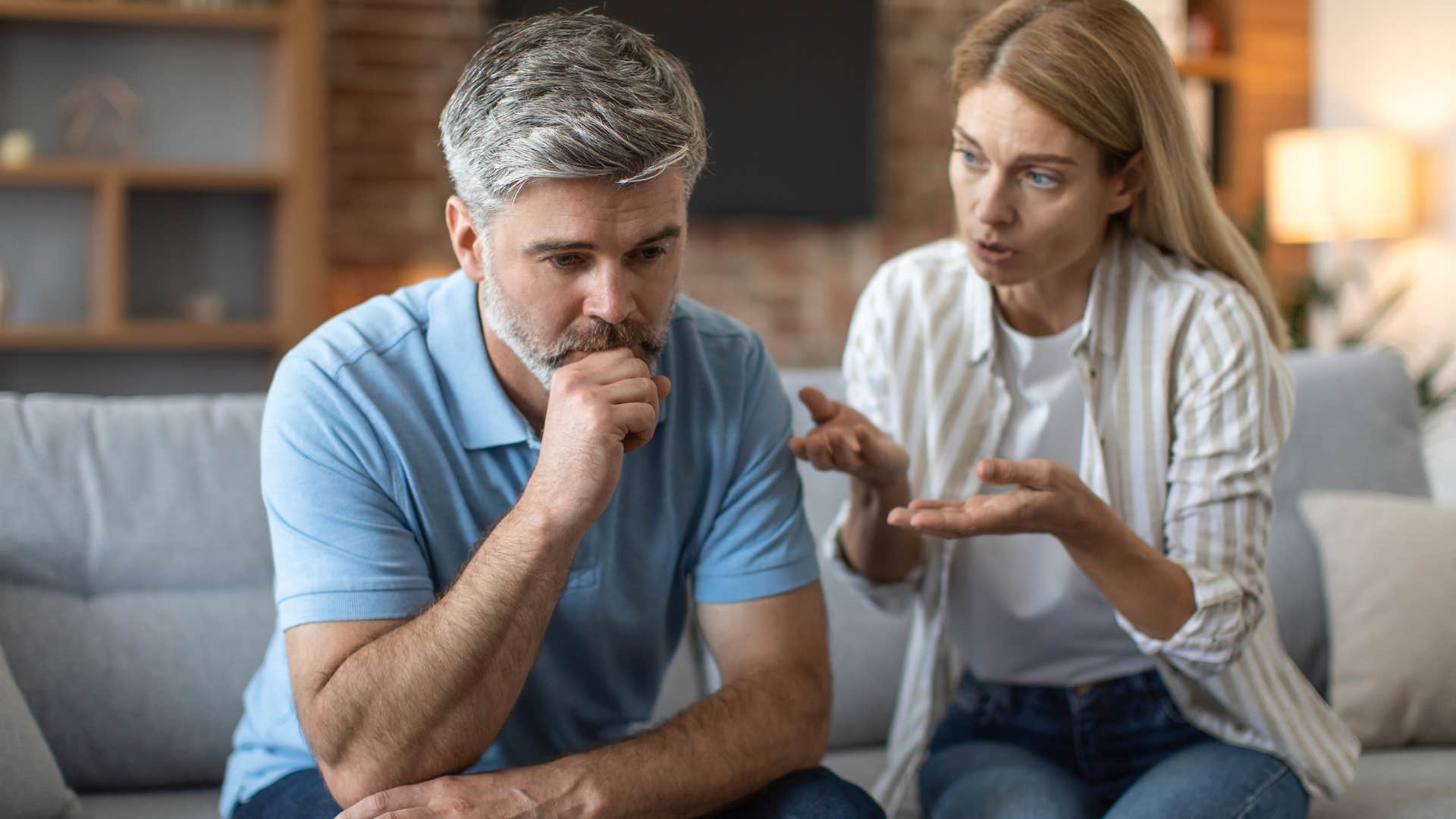 upset couple with marriage over not spending time together
