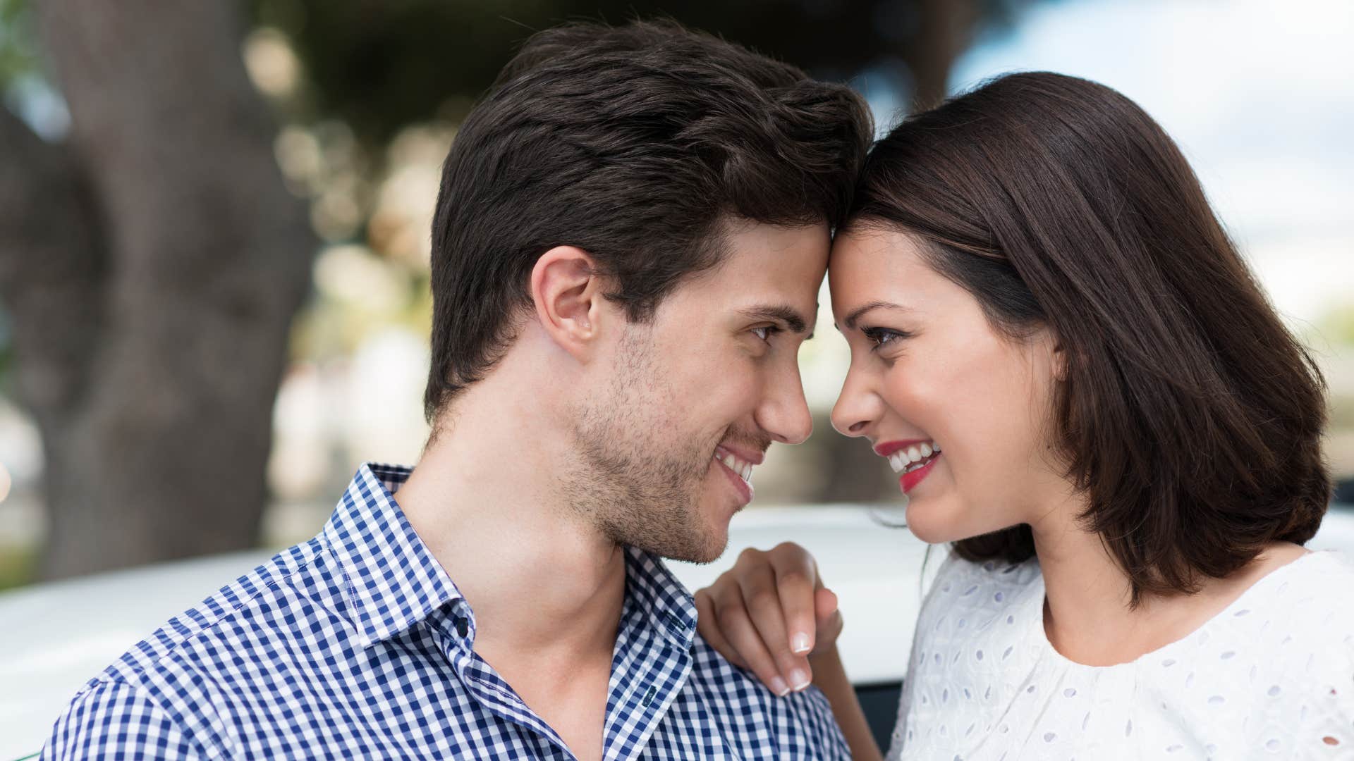 couple gazing into each others eyes