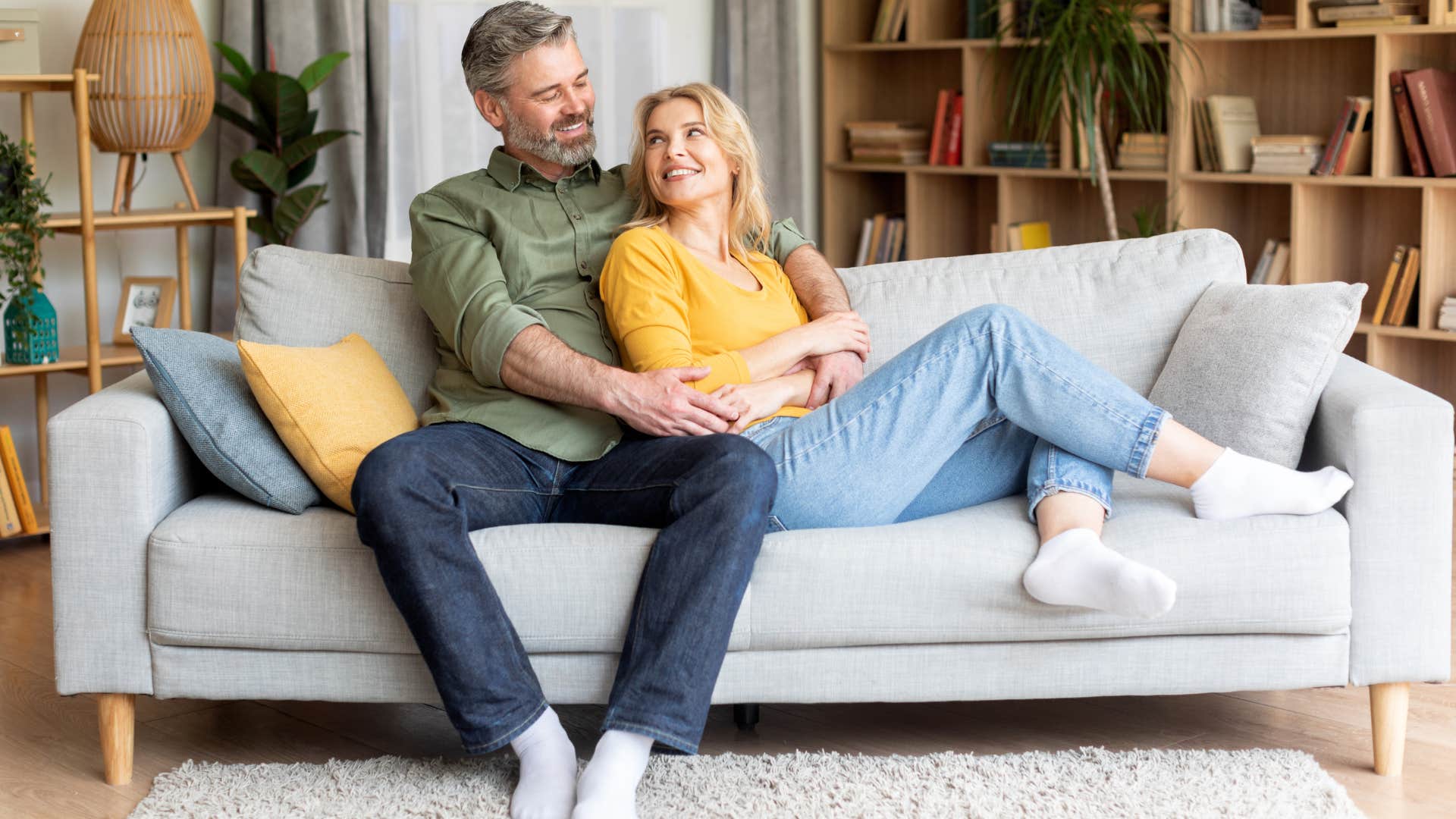 couple relaxing together on the couch