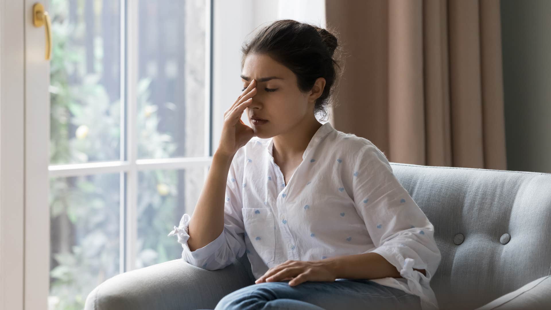 woman who is not as healthy as she thinks with lingering exhaustion