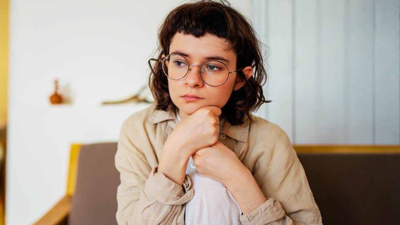 Subtle Signs Someone Isn’t Taking Proper Emotional Care Of Themselves, According To Experts Someone who isn't taking proper emotional care of herself.