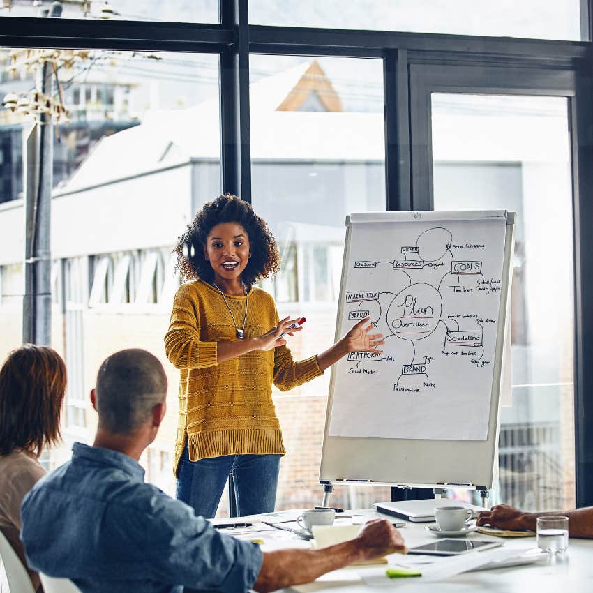 woman with work behavior of being a forward thinker