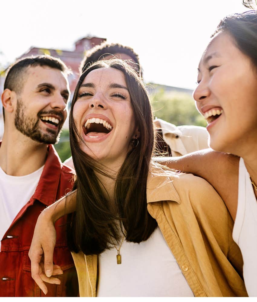 Man in love introduces friends