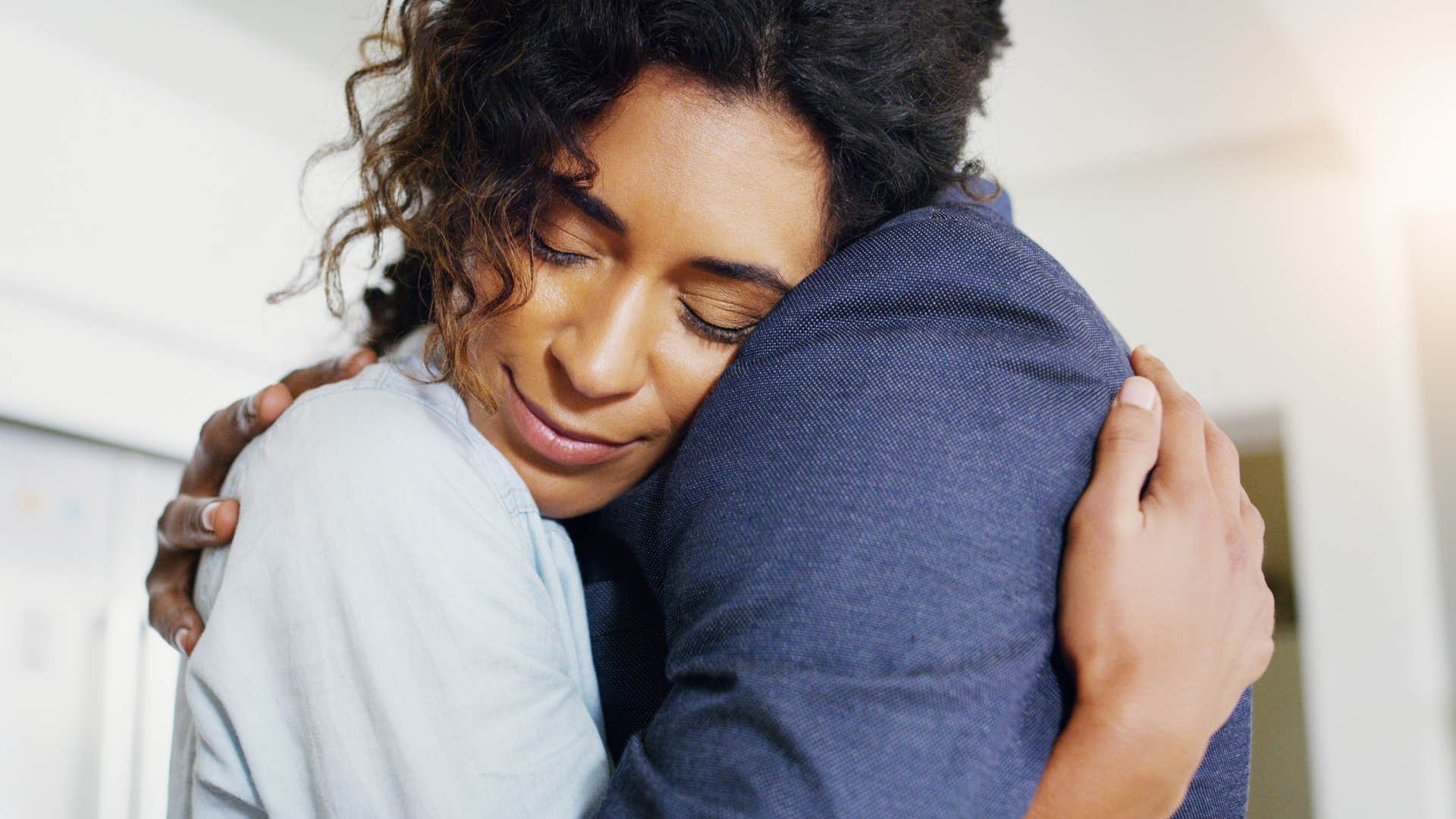 husband hugging wife and respecting boundaries