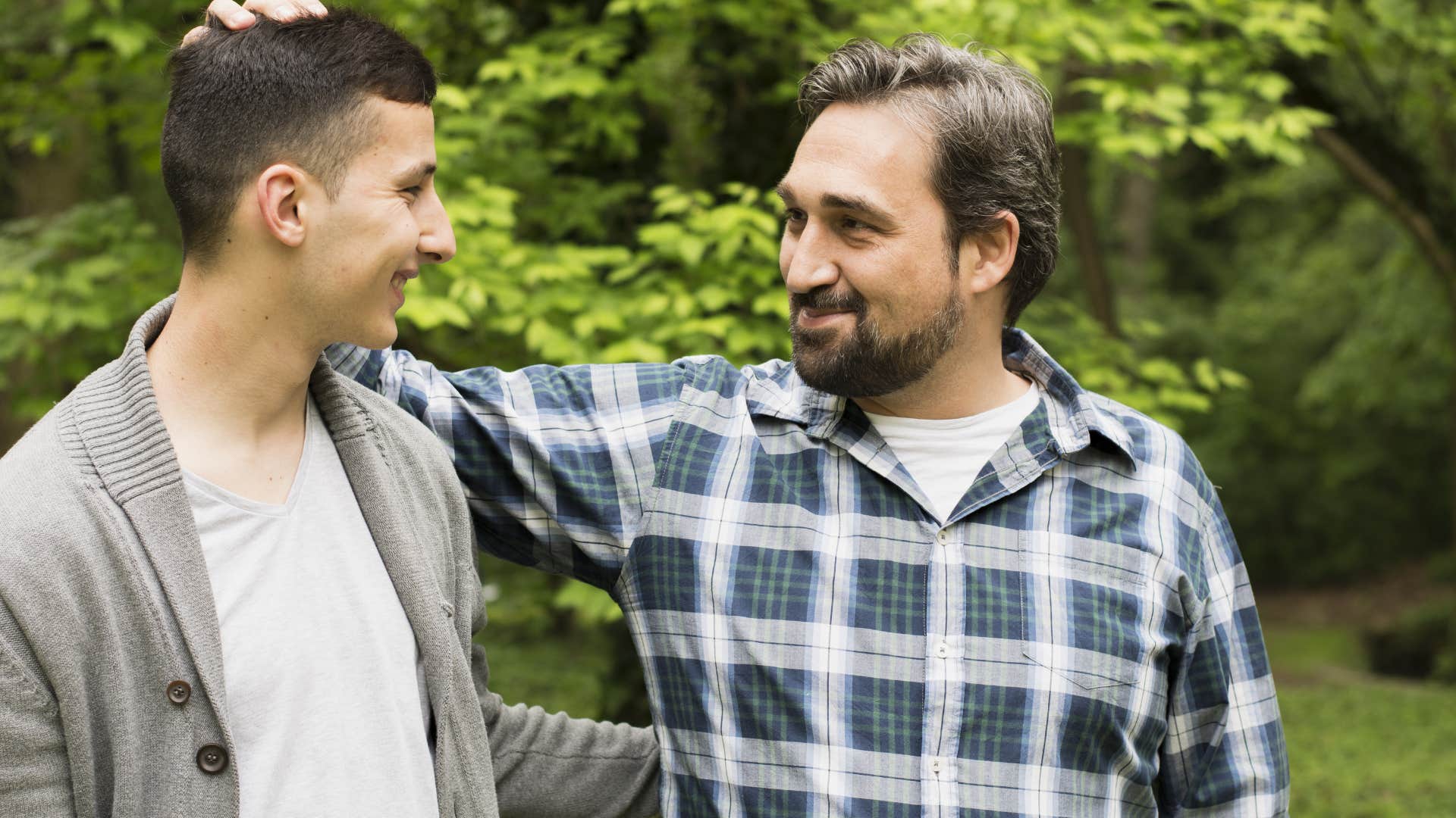 dad talking to adult son