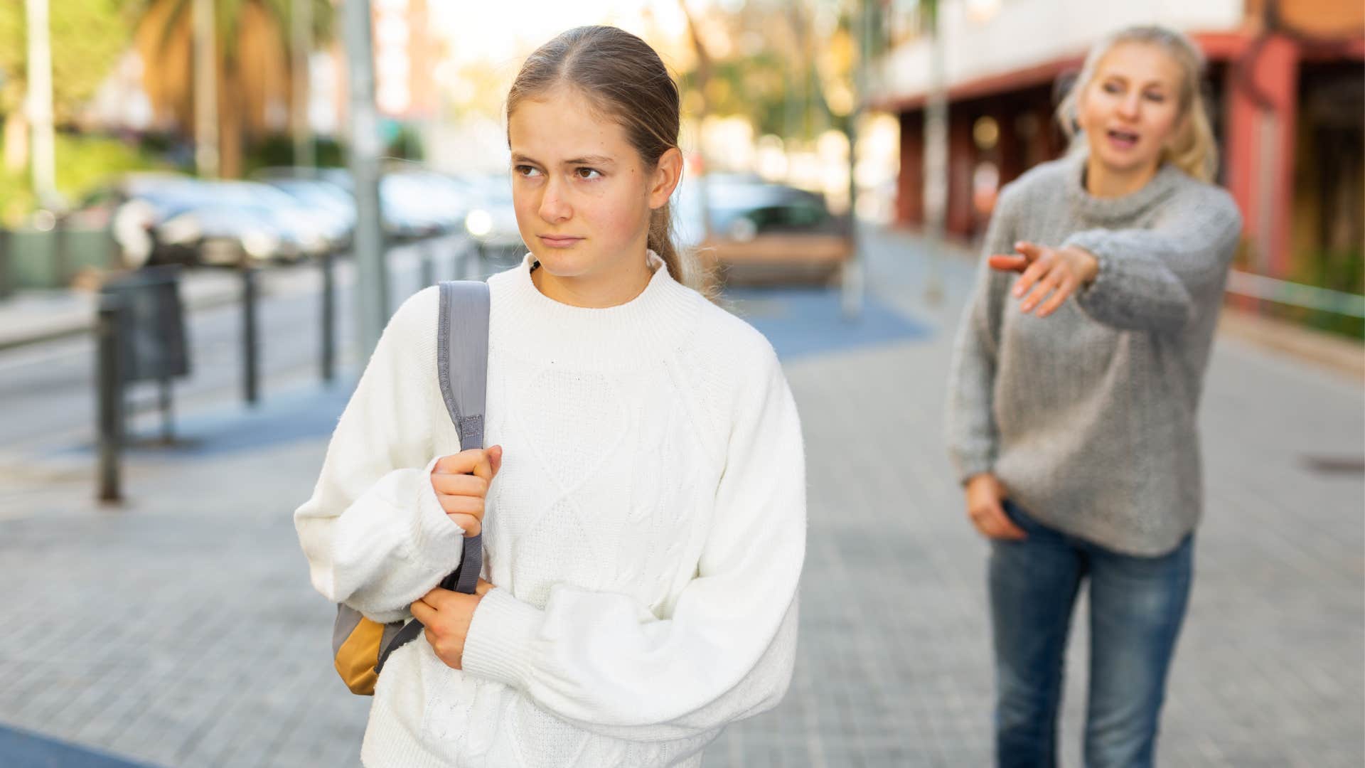 a young girl tries to get away from her overbearing mother who is a notorious helicopter parent