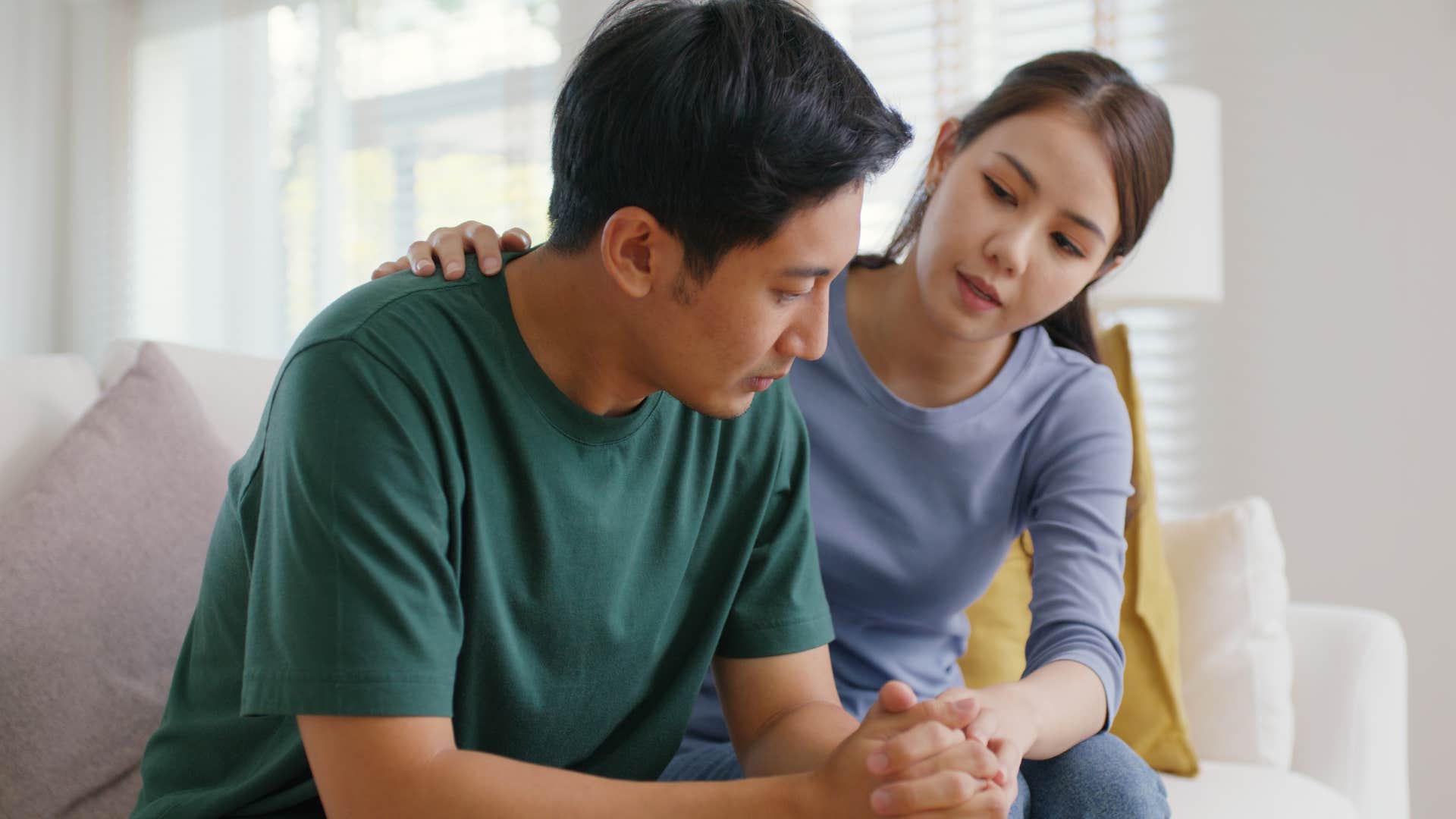 gen z woman encouraging man telling him crying isnt a weakness