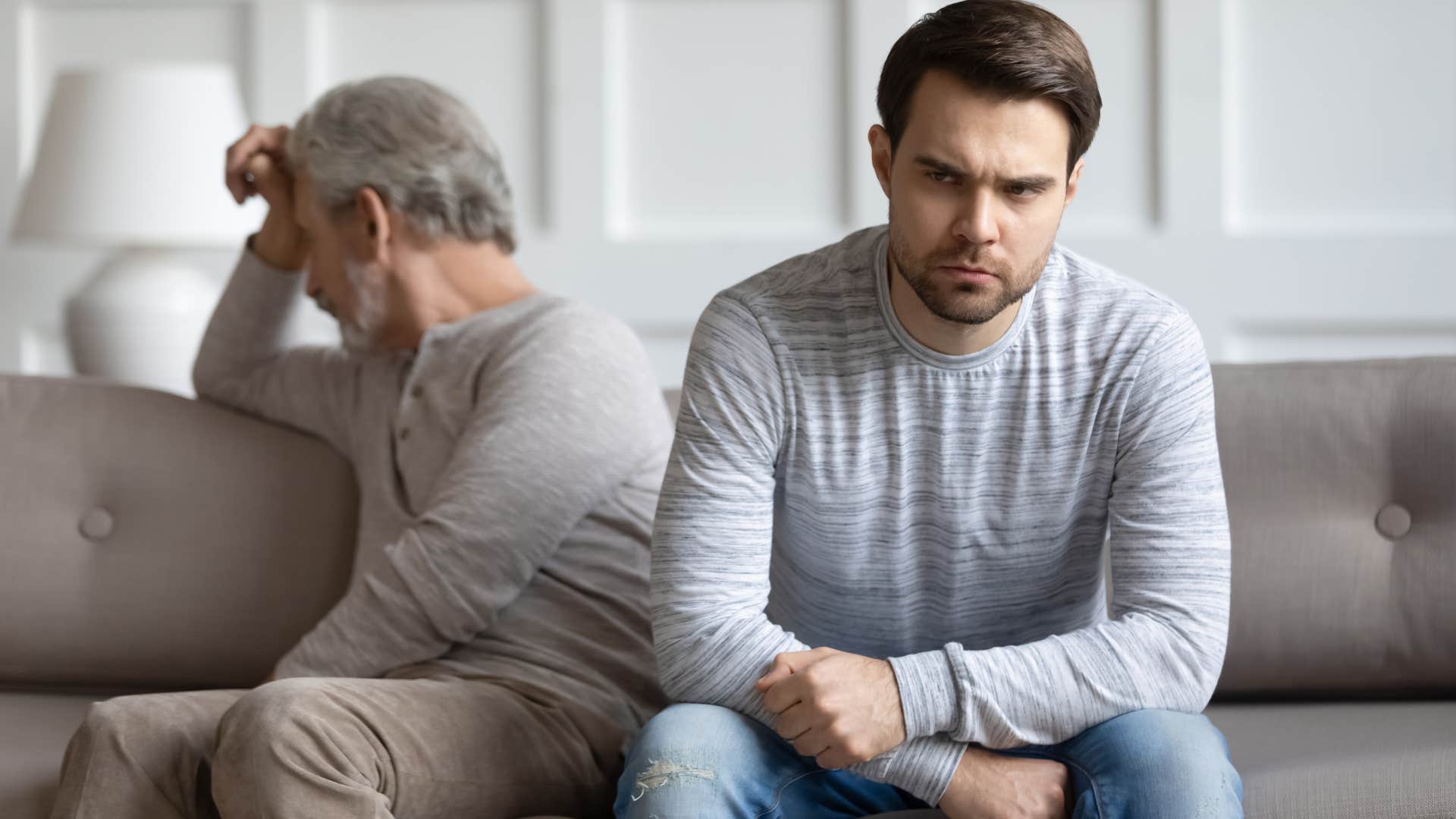 man refusing to tolerate disrespect from older father