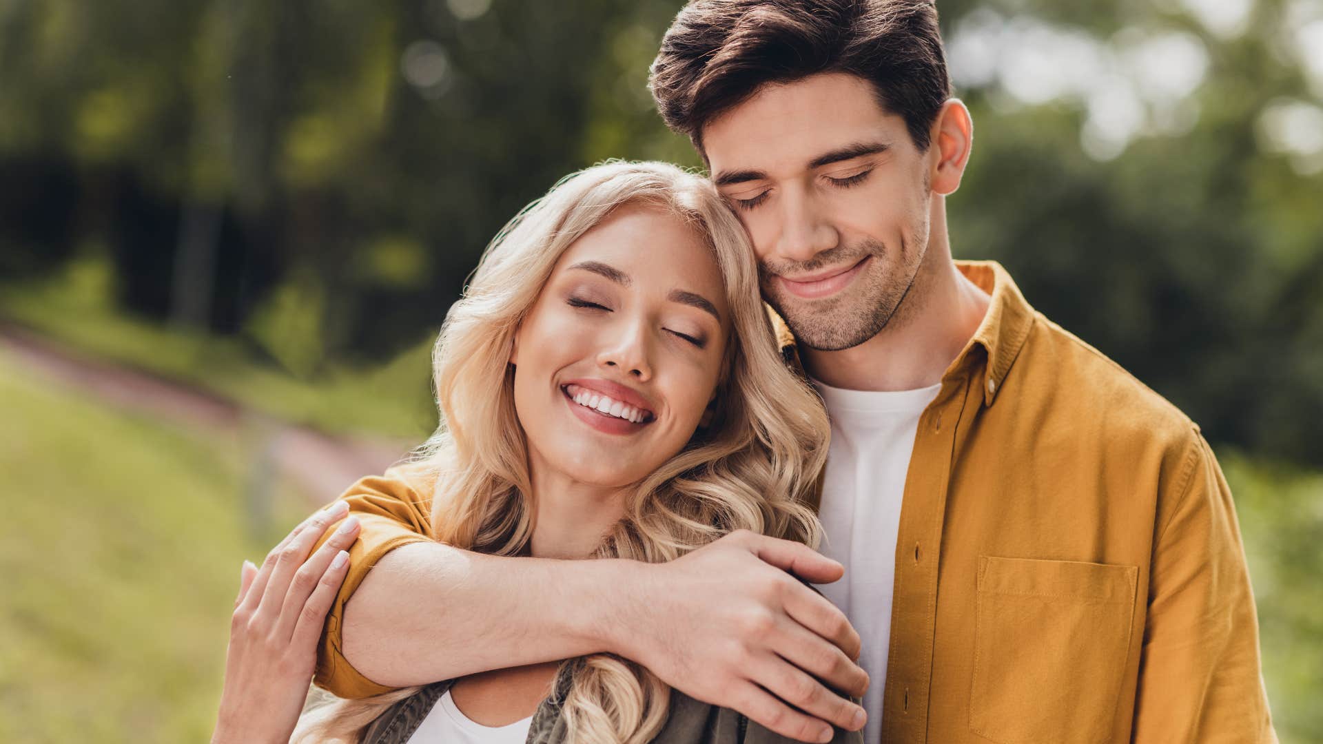 man showing up for woman to comfort and hold her