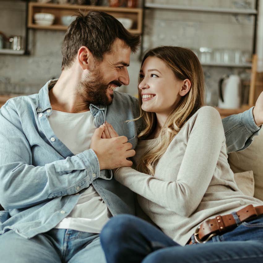 man with woman who opens up to him and he truly loves 