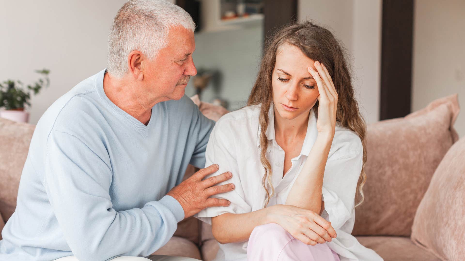 father talking about traditional paths to success with his adult daughter